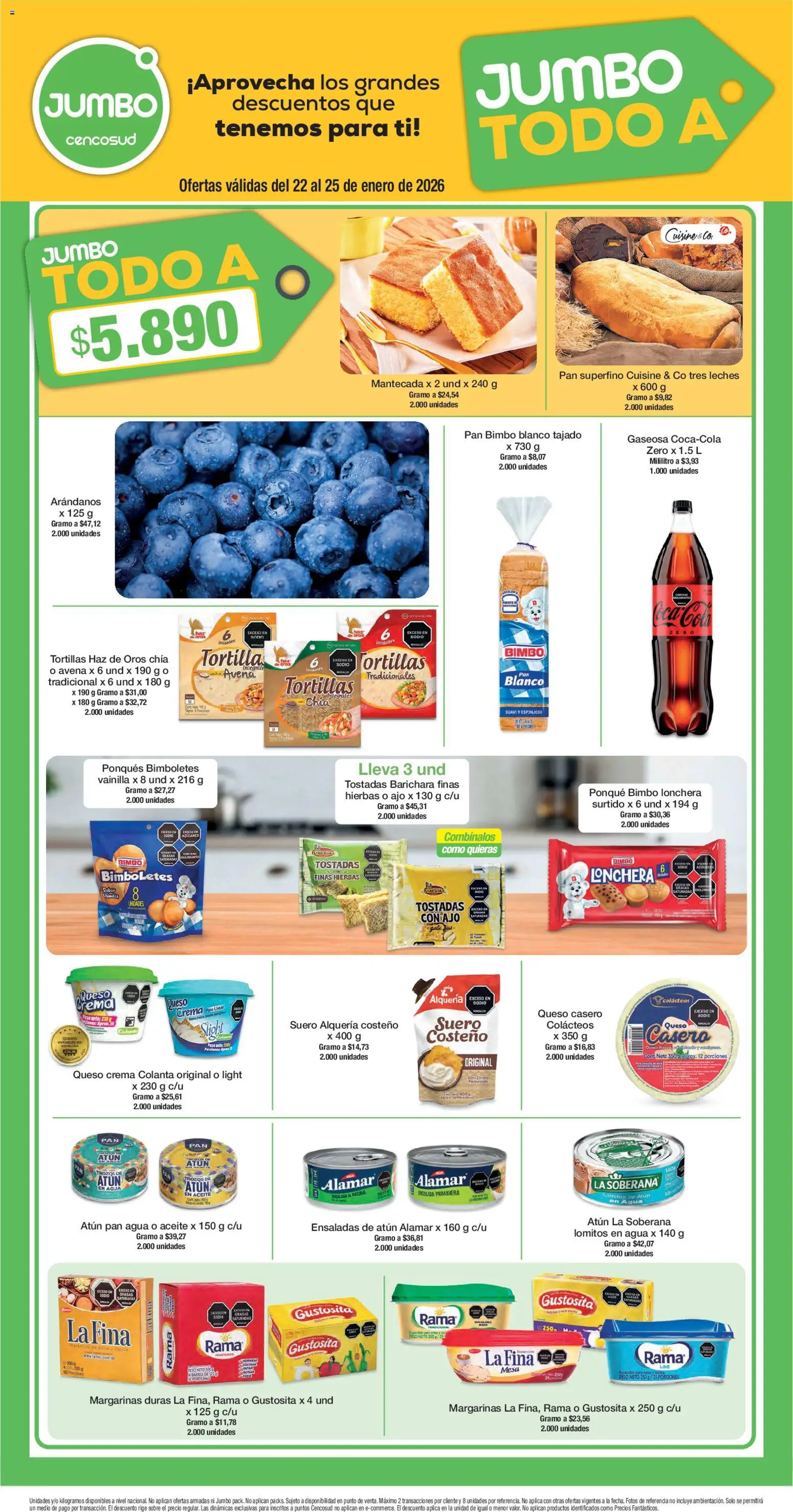 Jumbo revista - valida desde el 22.01.2026 | Página: 1 | Productos: Crema, Ensalada, Avena, Pan