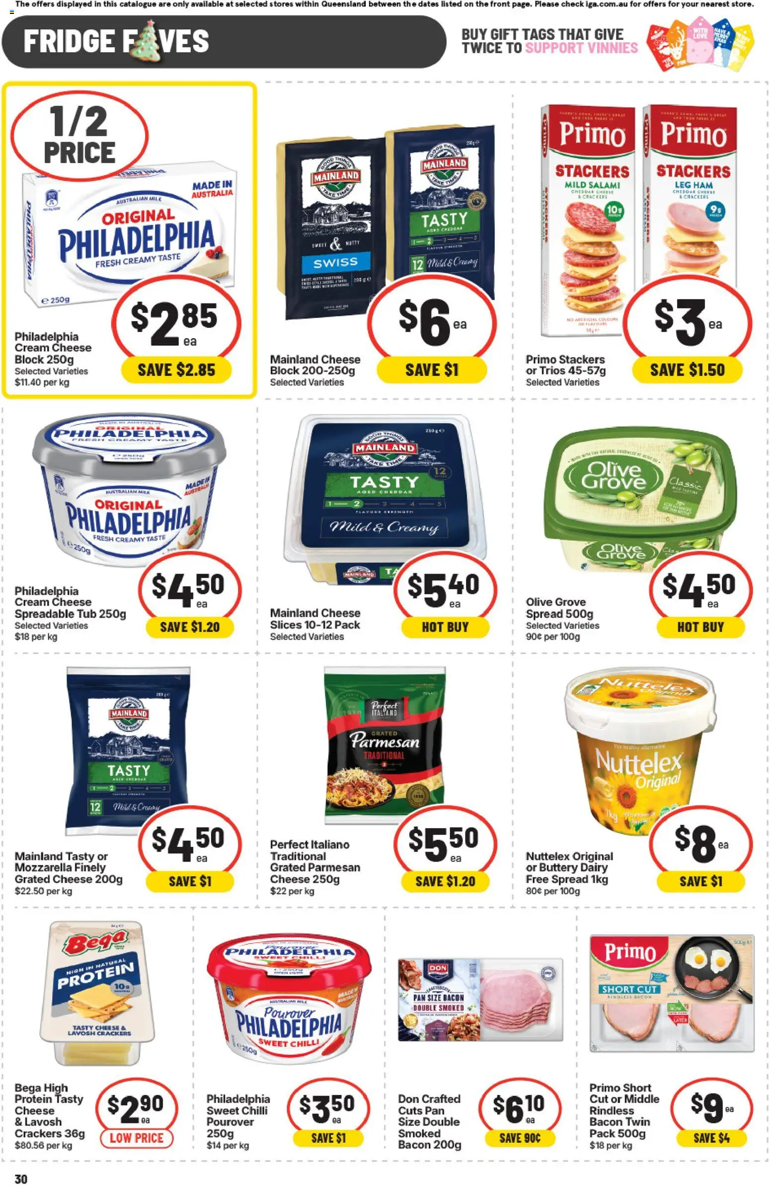 IGA catalogue - valid from 12.11.2025 | Page: 30 | Products: Crackers, Salami, Cream, Fridge