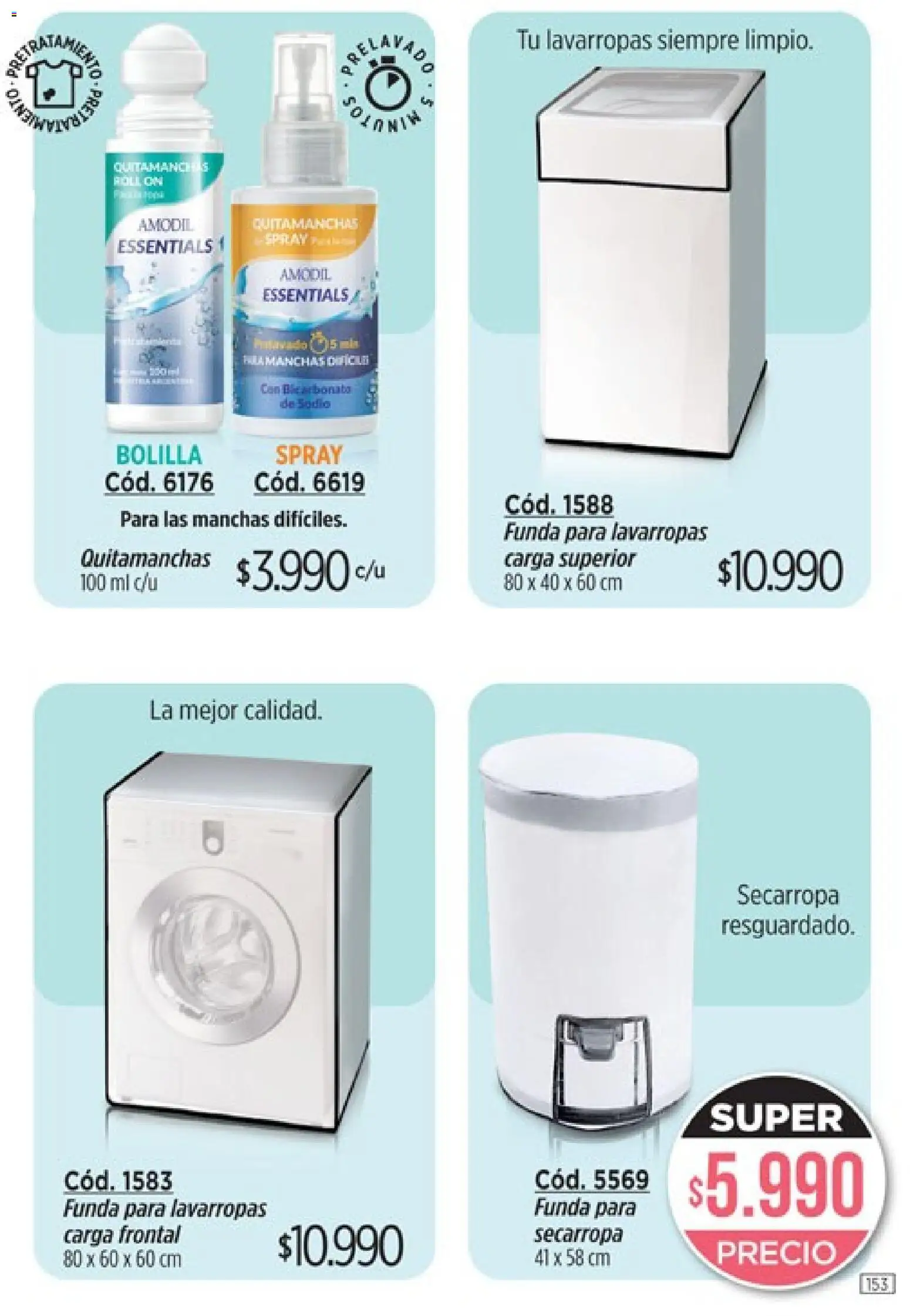 Catálogo Amodil Campaña 1/2026 │ válido desde el 01.01.2026 | Página: 153 | Productos: Quitamanchas, Lavarropas