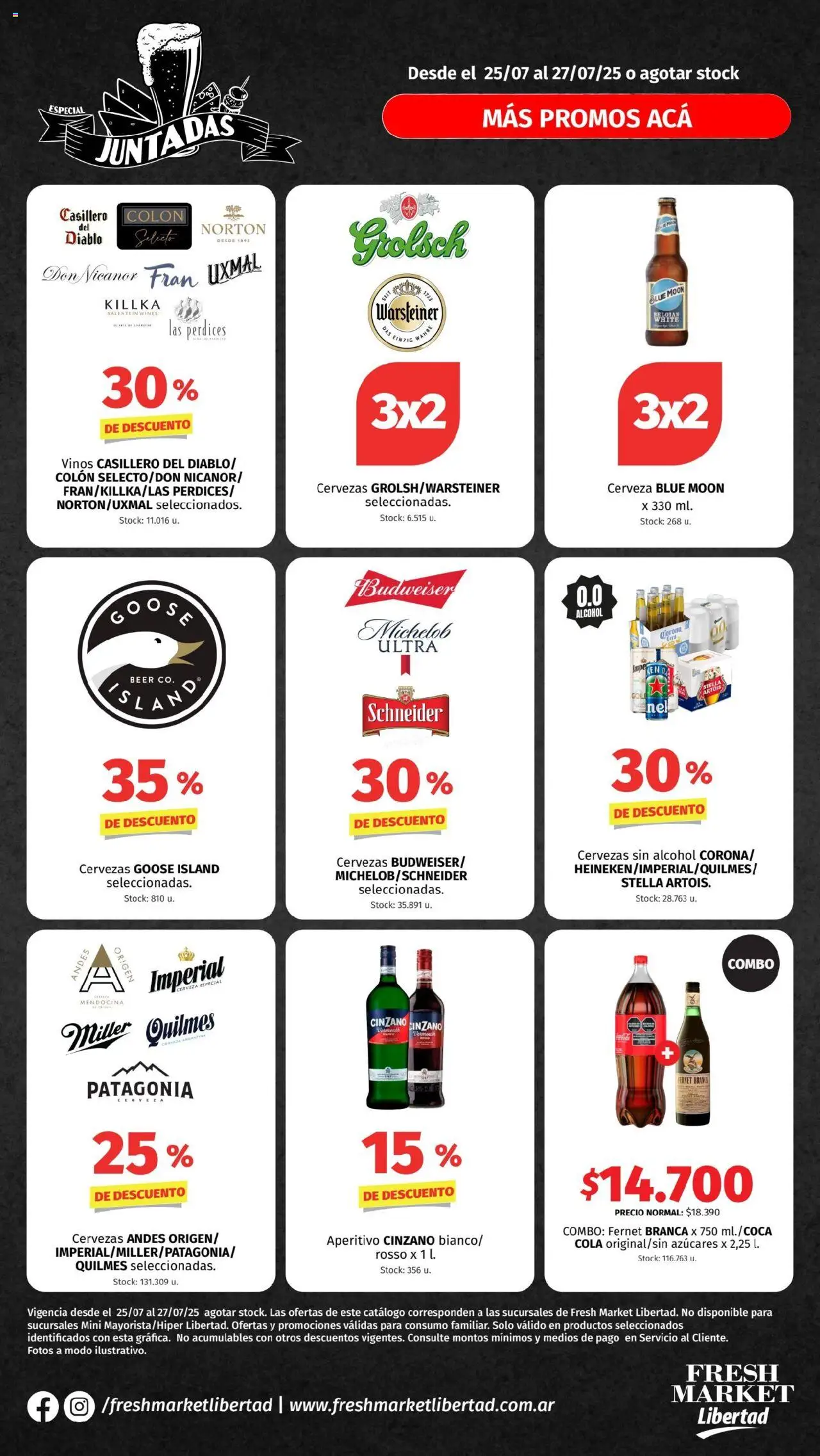 Hipermercado Libertad - Juntadas - DOT │ válido desde el 25.07.2025 | Página: 1 | Productos: Fernet, Cera, Cerveza