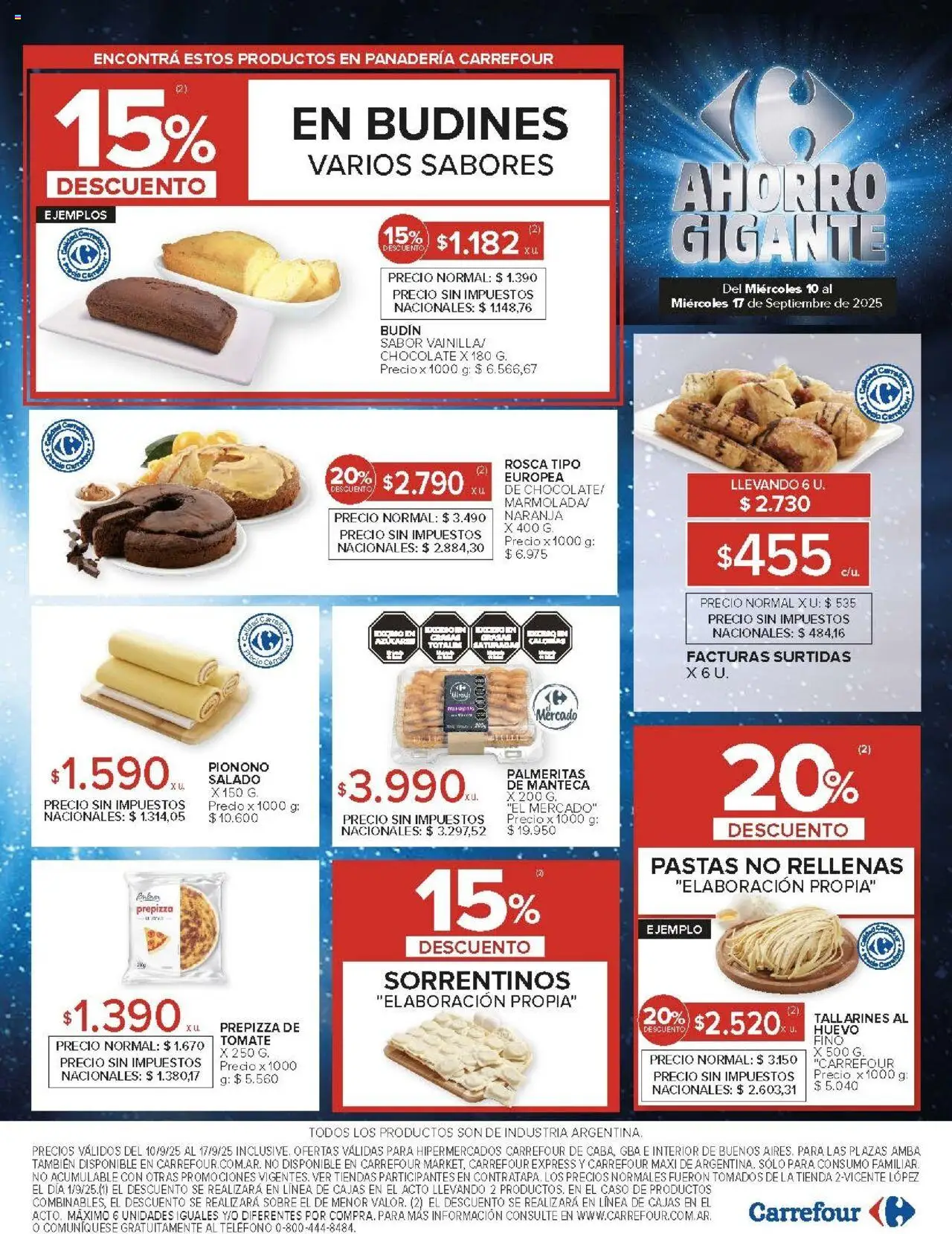 Carrefour ofertas │ válido desde el 10.09.2025 | Página: 17 | Productos: Caso, Panadería, Huevo, Pionono