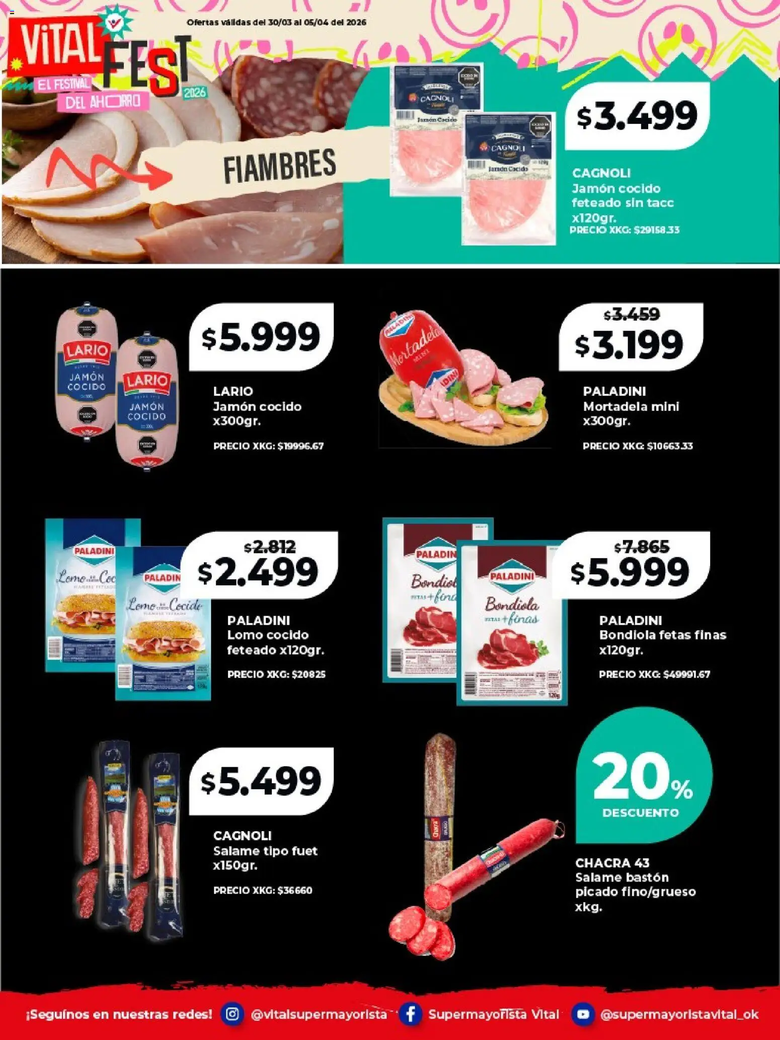 Vital - Especial de frescos │ válido desde el 30.03.2026 | Página: 8 | Productos: Jamón cocido, Mortadela, Limón, Jamón