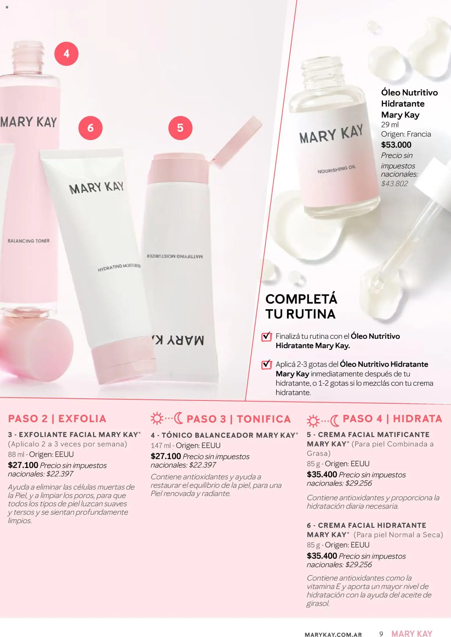 Mary Kay catálogo │ válido desde el 03.12.2025 | Página: 9 | Productos: Aceite, Exfoliante facial, Crema