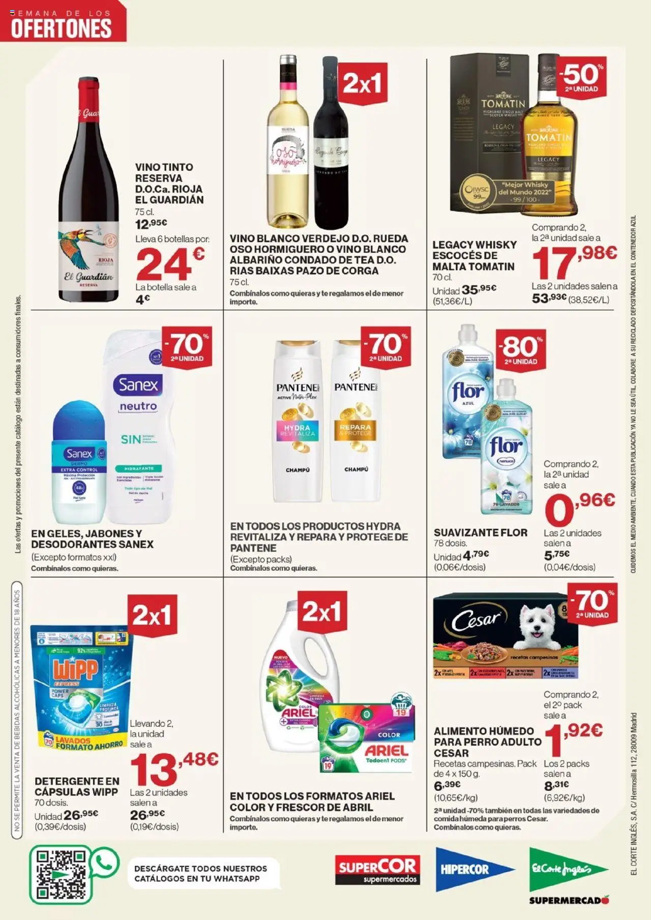 Nuevas ofertas de El Corte Inglés válidas en toda la República Mexicana desde el 09.10.2025. ¡Encuentra las mejores ofertas en El Corte Inglés - Catálogo - Semana de los ofertones! | Página: 4 | Productos: Suavizante, Té, Whisky, Champú