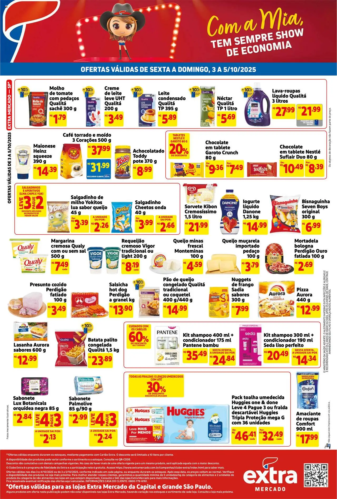 Extra Folheto - válido de 03.10.2025 | Página: 2 | Produtos: Queijo, Sabonete, Requeijão, Mussarela