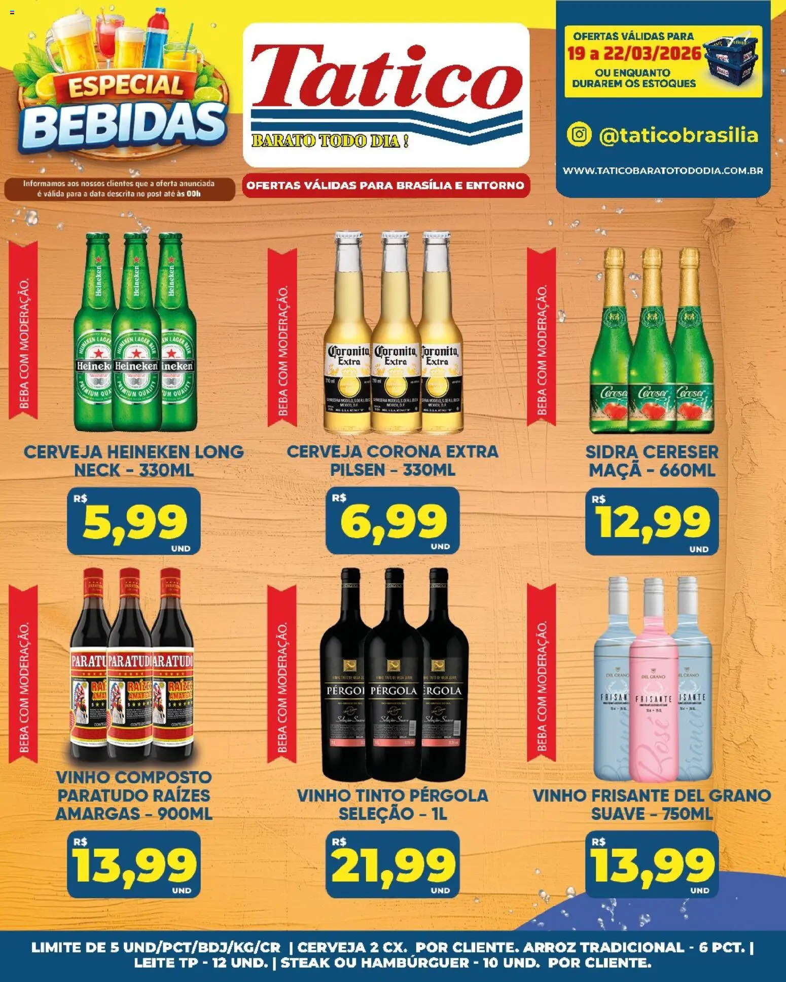Tatico Folheto - válido de 19.03.2026 | Página: 25 | Produtos: Leite, Cerveja, Arroz, Hambúrguer