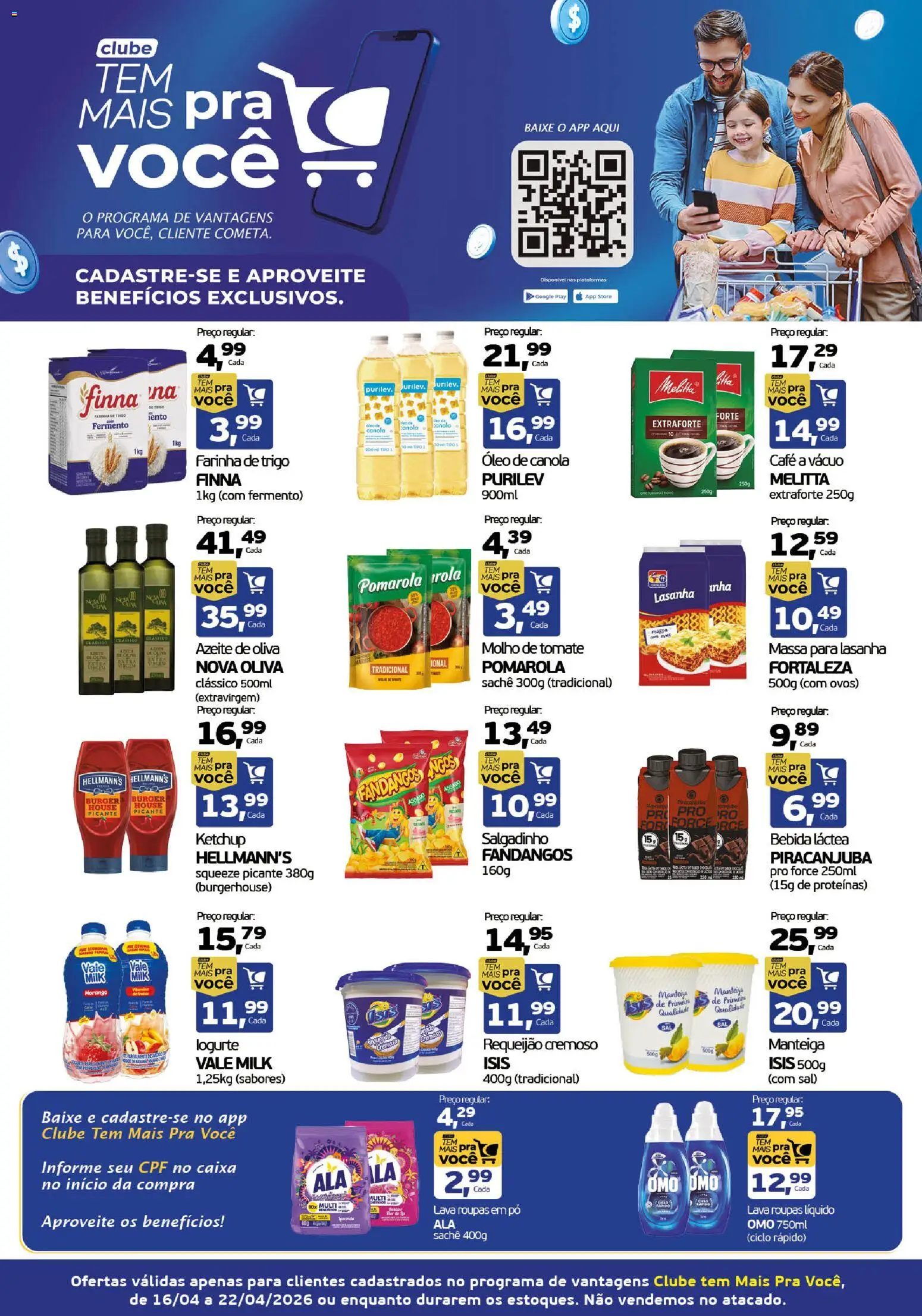 Cometa Supermercados Folheto - válido de 16.04.2026 | Página: 1 | Produtos: Caixa, Manteiga, Ketchup, Bebida