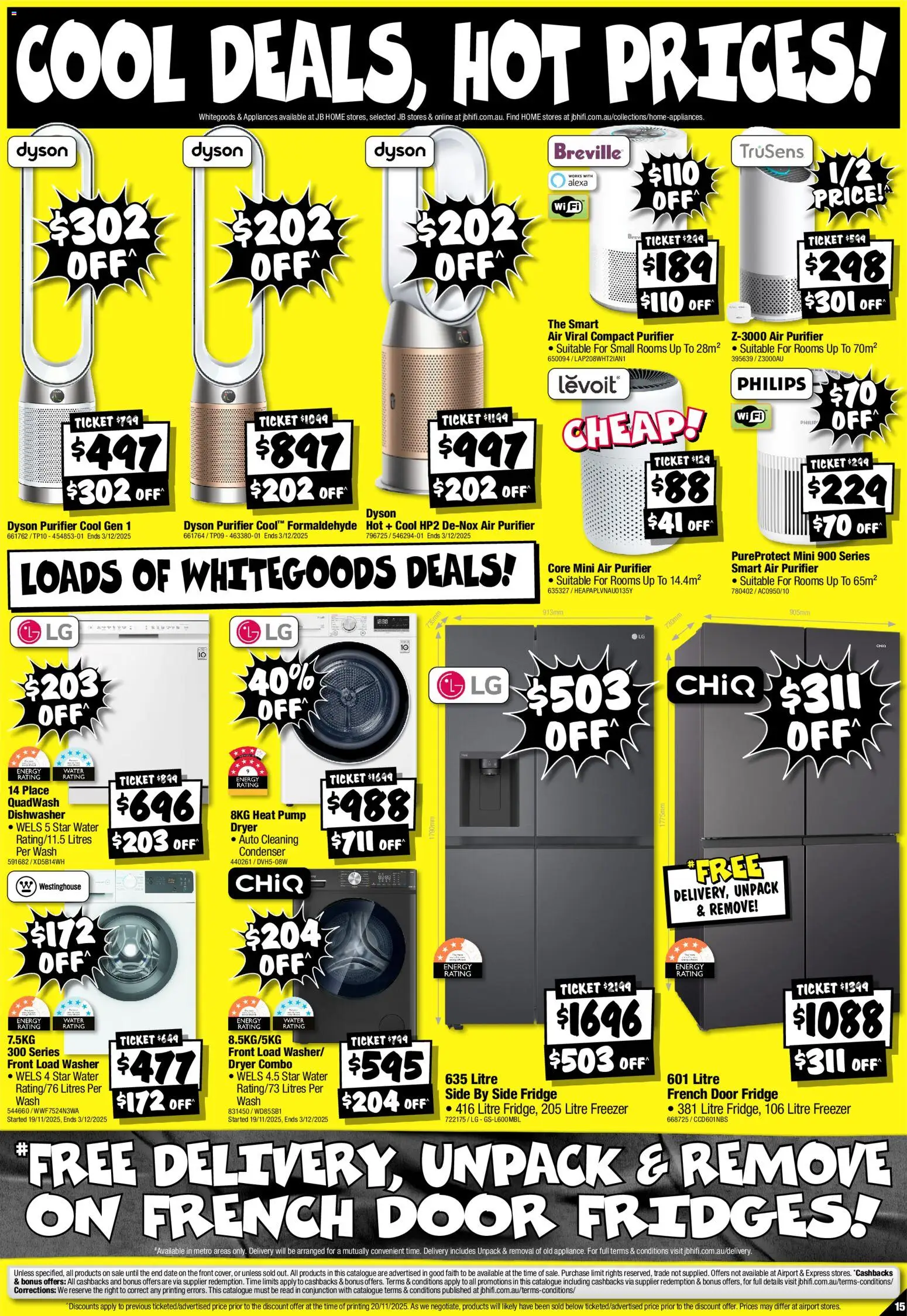 JB Hi-Fi catalogue - valid from 28.11.2025 | Page: 15 | Products: Water, Dryer, Dishwasher, Air purifier