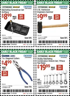 Preview of Harbor Freight weekly ads valid from 10.11.2025 | Page: 3 | Products: Wrench, Screwdriver, Hammer