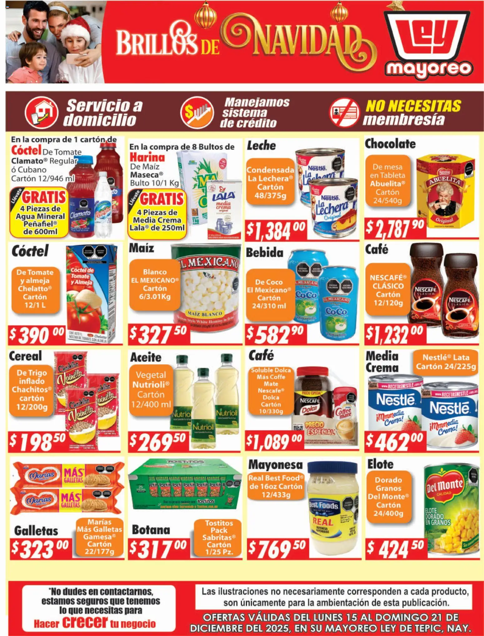 Nuevas ofertas de Casa Ley válidas en toda la República Mexicana desde el 15.12.2025. ¡Encuentra las mejores ofertas en Casa Ley folleto Tepic! | Página: 1 | Productos: Mayonesa, Tomate, Leche, Mesa