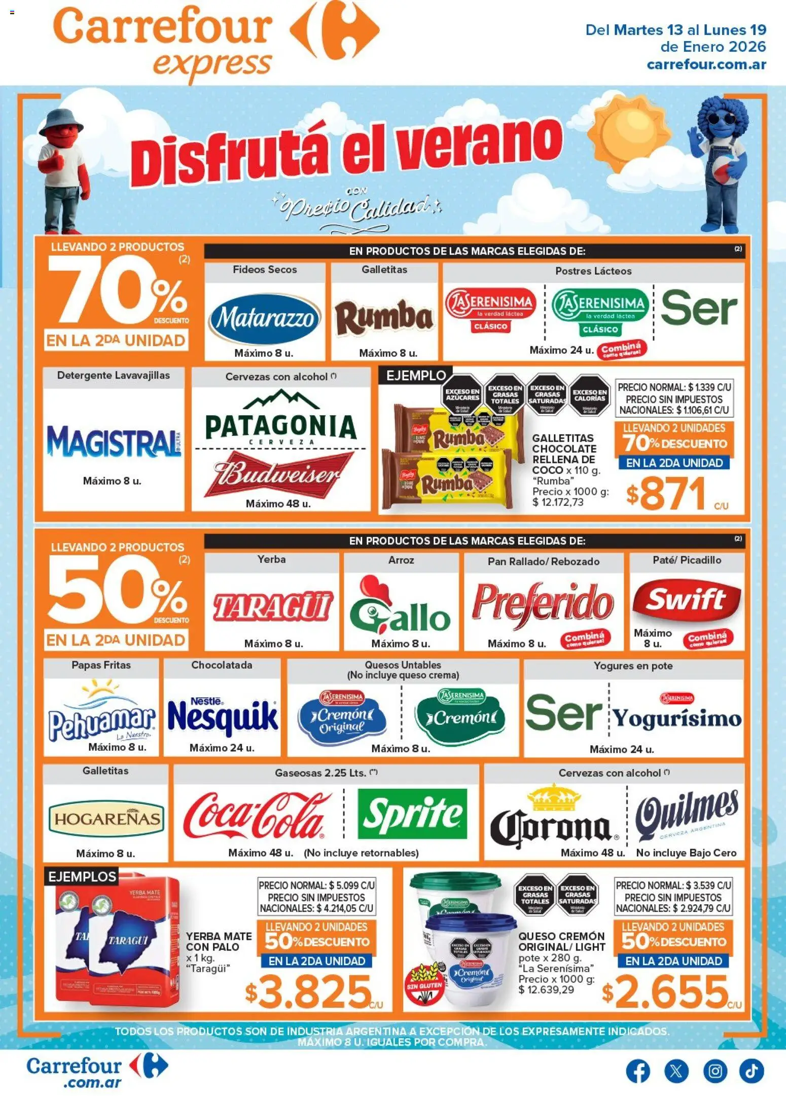 Carrefour - Carrefour Express │ válido desde el 13.01.2026 | Página: 1 | Productos: Lavavajillas, Detergente, Chocolatada, Fideos