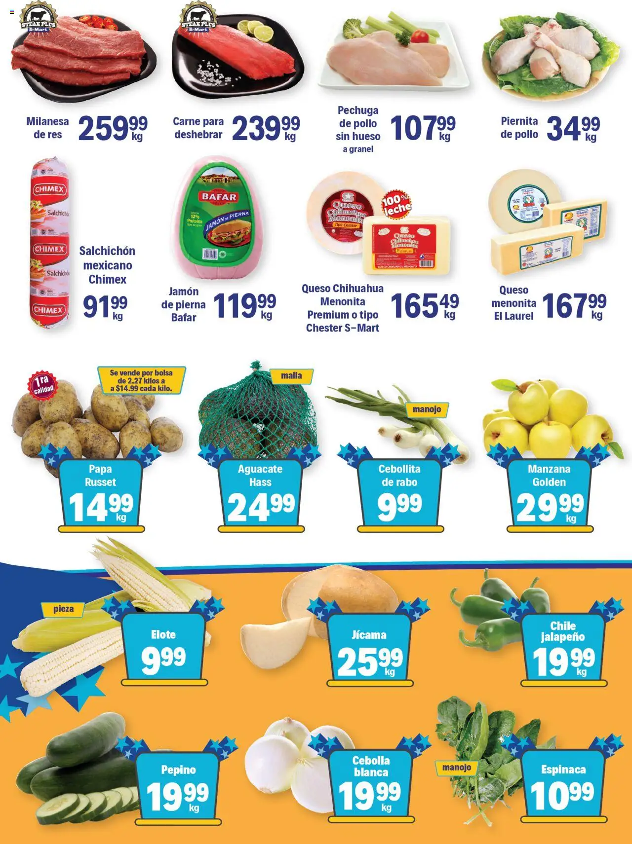 Nuevas ofertas de S-Mart válidas en toda la República Mexicana desde el 03.10.2025. ¡Encuentra las mejores ofertas en S-Mart - Folleto - Chihuahua! | Página: 4 | Productos: Jamón, Res, Espinaca, Malla
