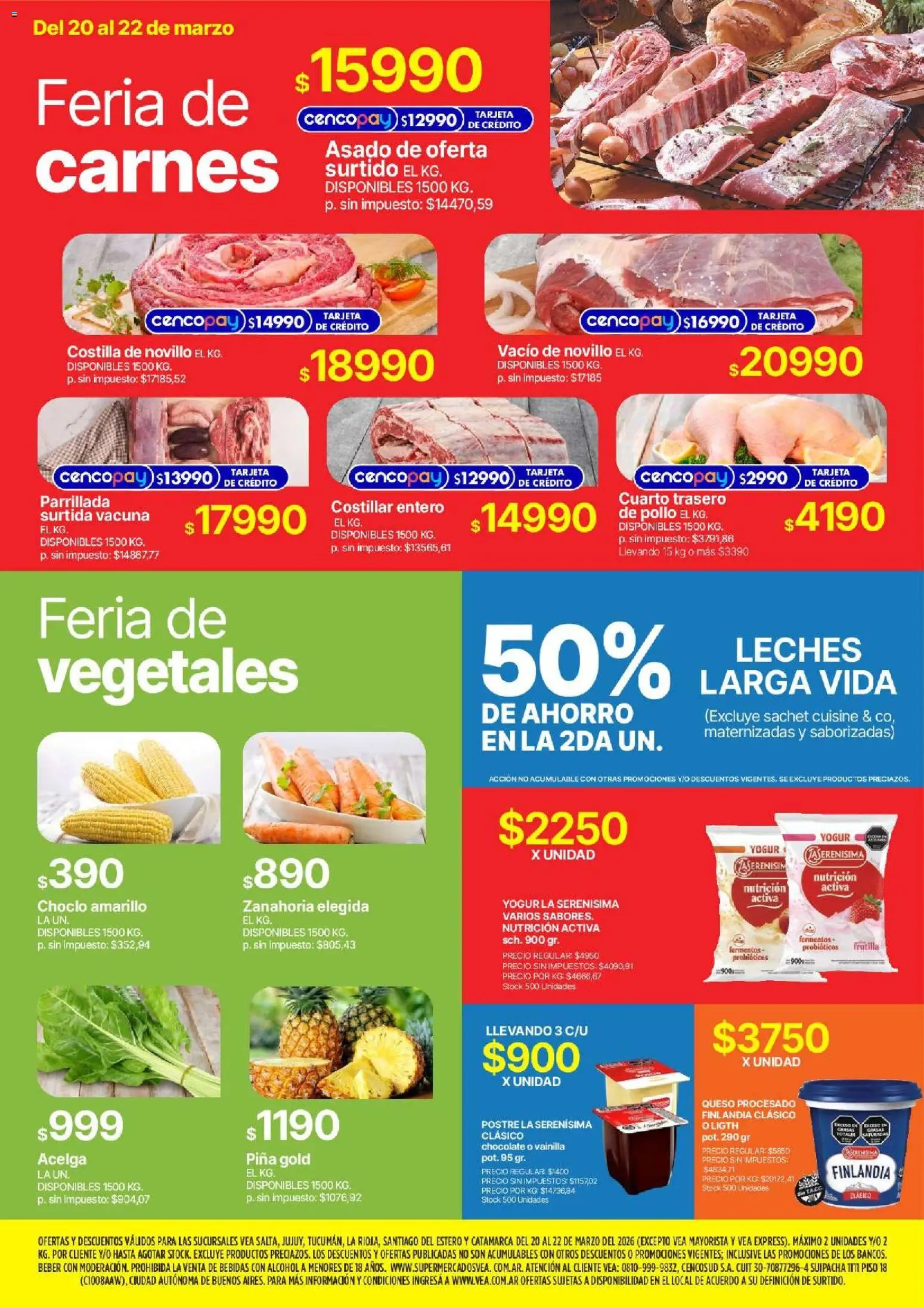 Vea - Oferta fin de semana │ válido desde el 20.03.2026 | Página: 3 | Productos: Pollo, Choclo, Queso, Chocolate