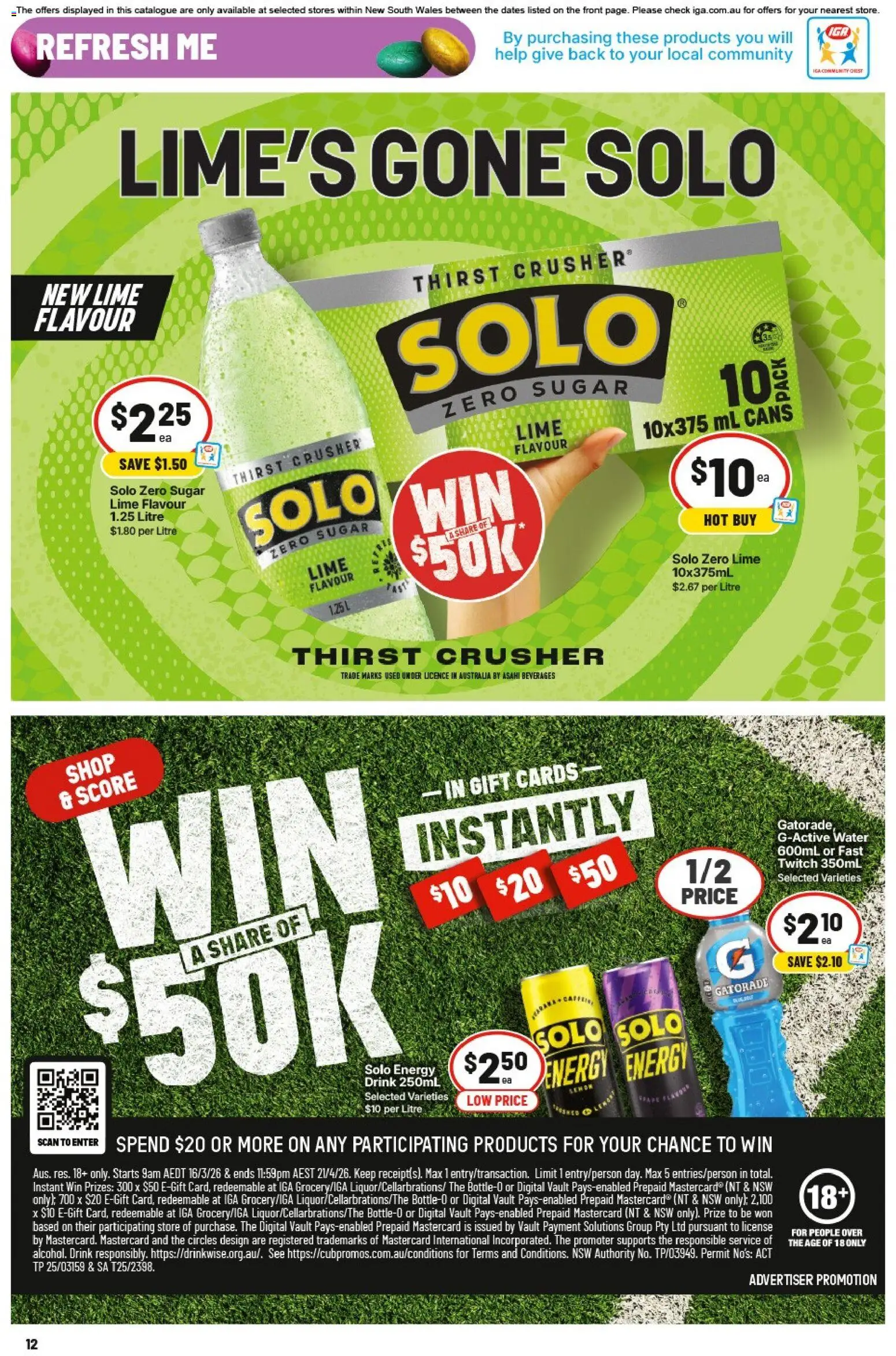 IGA catalogue - valid from 01.04.2026 | Page: 15 | Products: Water, Sugar, Lime, Digital