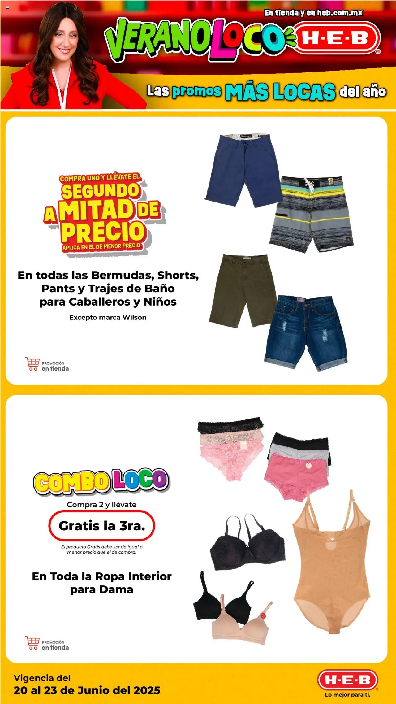 Nuevas ofertas de H-E-B válidas en toda la República Mexicana desde el 20.06.2025. ¡Encuentra las mejores ofertas en H-E-B folleto! | Página: 13 | Productos: Ropa, Ropa interior, Baño, Pants