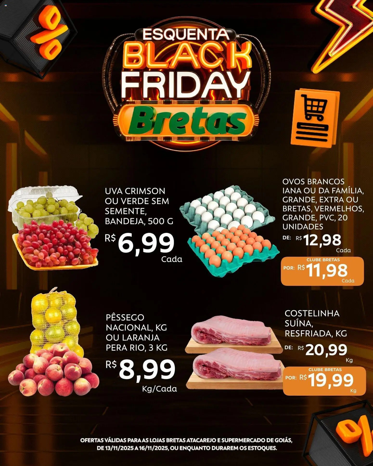 Bretas Folheto - válido de 13.11.2025 | Página: 9 | Produtos: Pera, Pêssego, Ovos