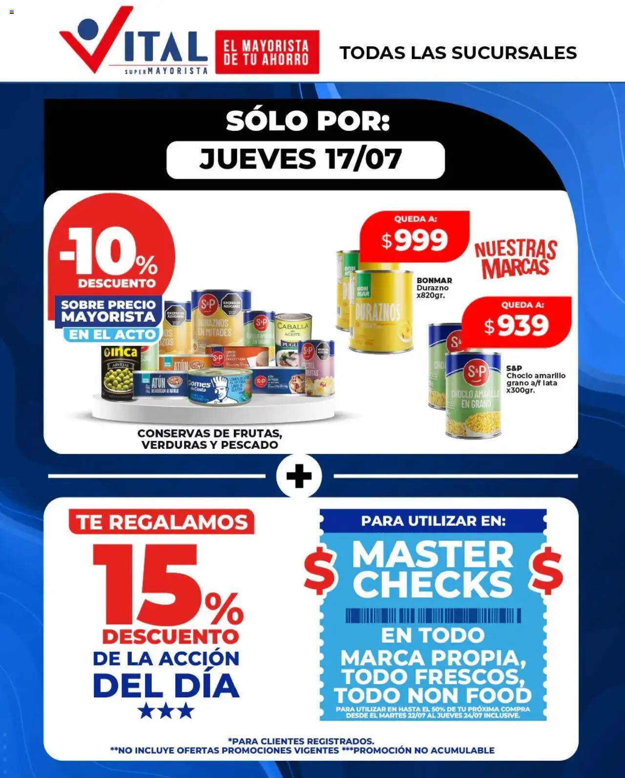 Vital Sólo por jueves │ válido desde el 17.07.2025 | Página: 1 | Productos: Pescado, Aceite, Arvejas, Té