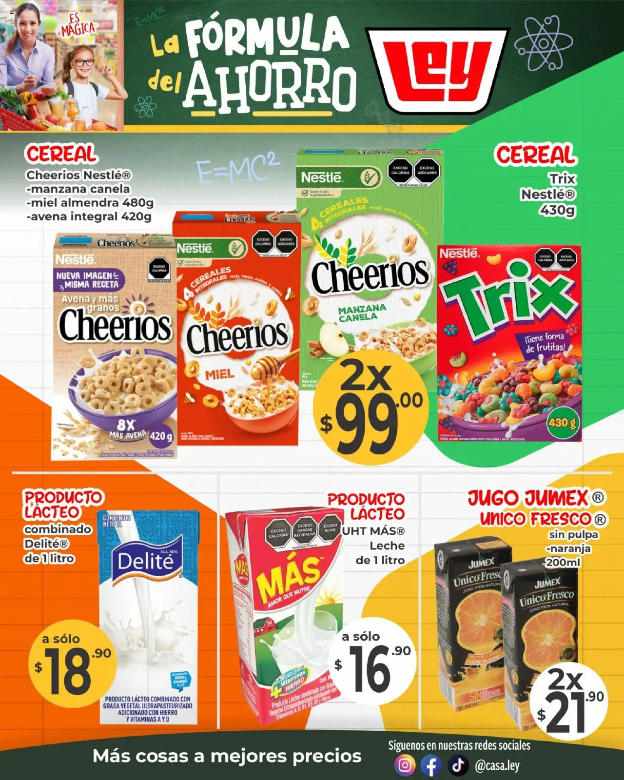 Nuevas ofertas de Casa Ley válidas en toda la República Mexicana desde el 25.08.2025. ¡Encuentra las mejores ofertas en Casa Ley - Folleto Formula del ahorro - Frontera! | Página: 5 | Productos: Avena, Manzana, Arroz, Cereales