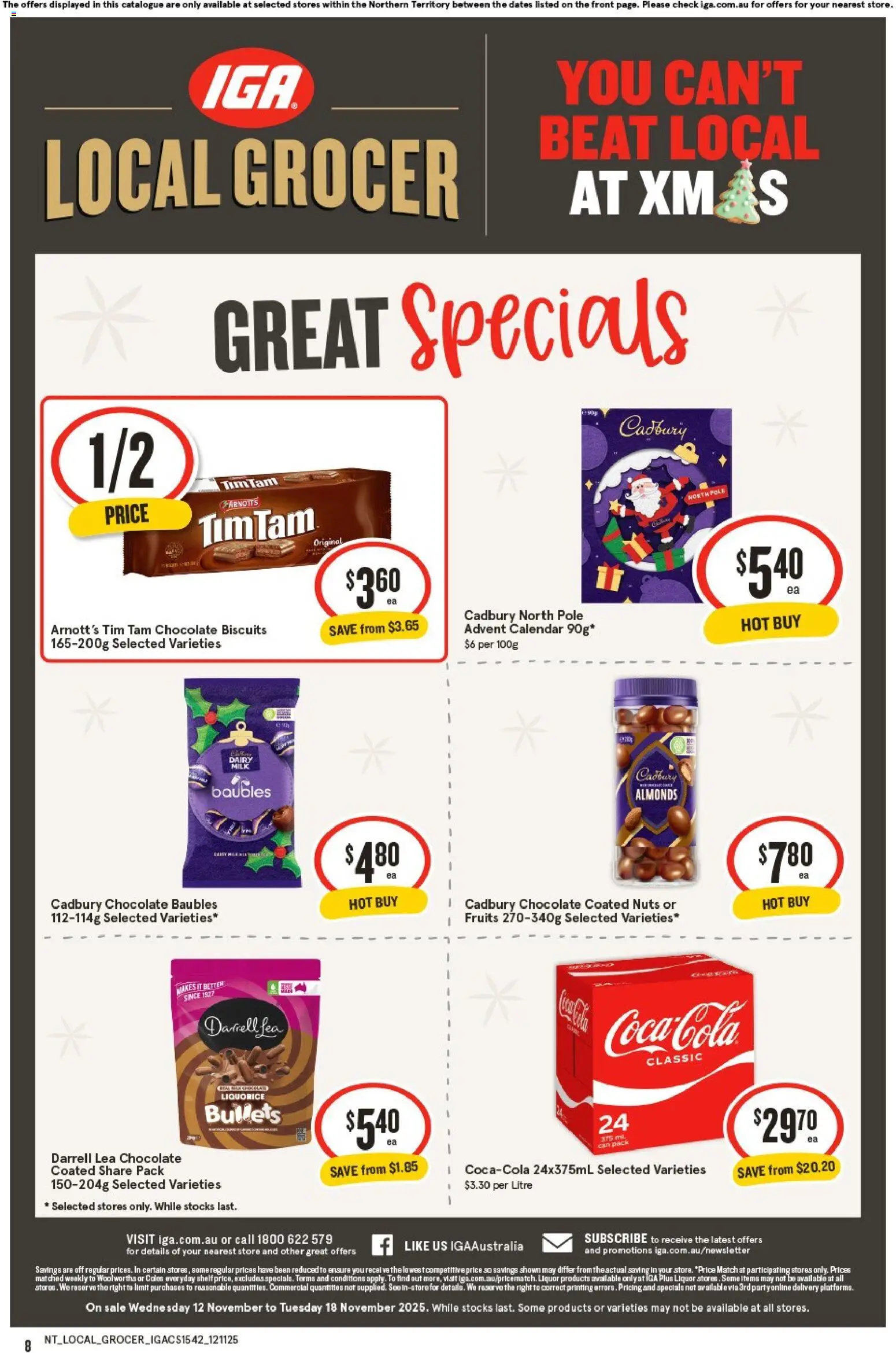 IGA catalogue - valid from 12.11.2025 | Page: 2 | Products: Almonds, Dairy, Chocolate, Nuts