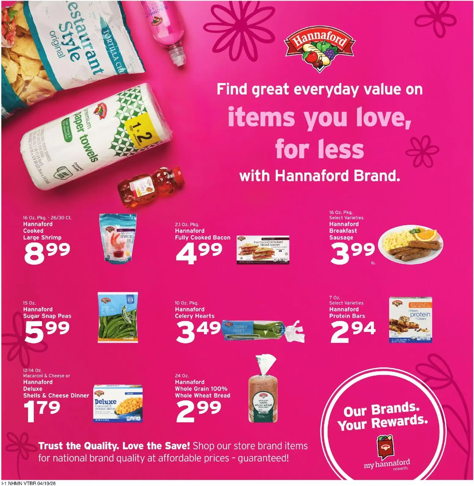 Hannaford Weekly Ad - valid from 19.04.2026 | Page: 9 | Products: Butter, Bread, Sugar, Sausage