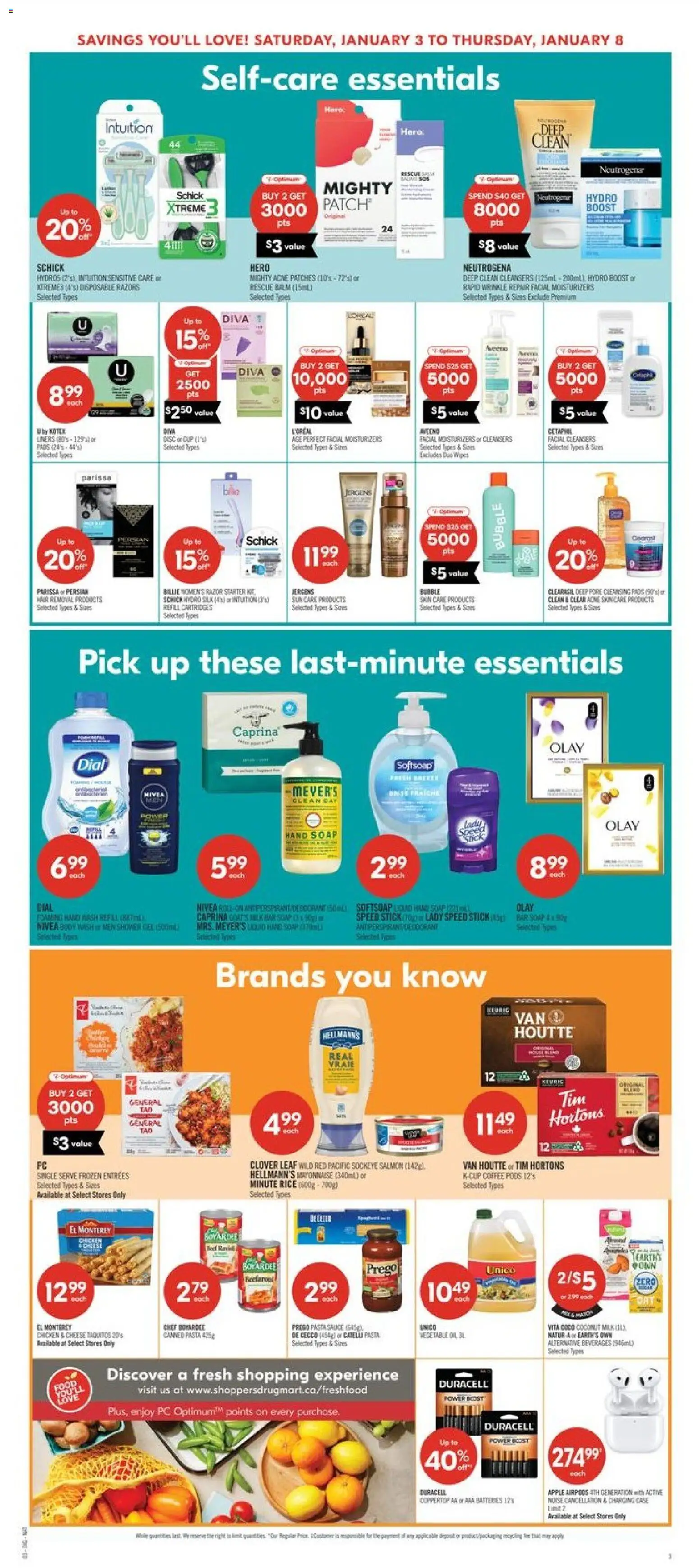 Shoppers flyer valid from 03.01.2026 | Page: 18 | Products: Rice, Case, Coffee, Chicken