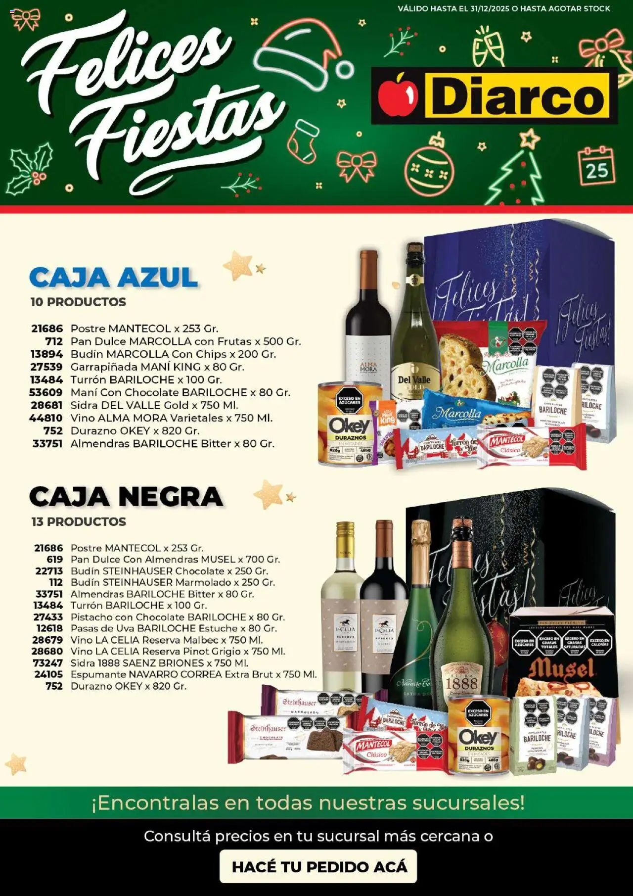 Diarco - Cajas Navideñas 2025 │ válido desde el 17.10.2025 | Página: 2 | Productos: Mani, Uva, Pan, Chocolate