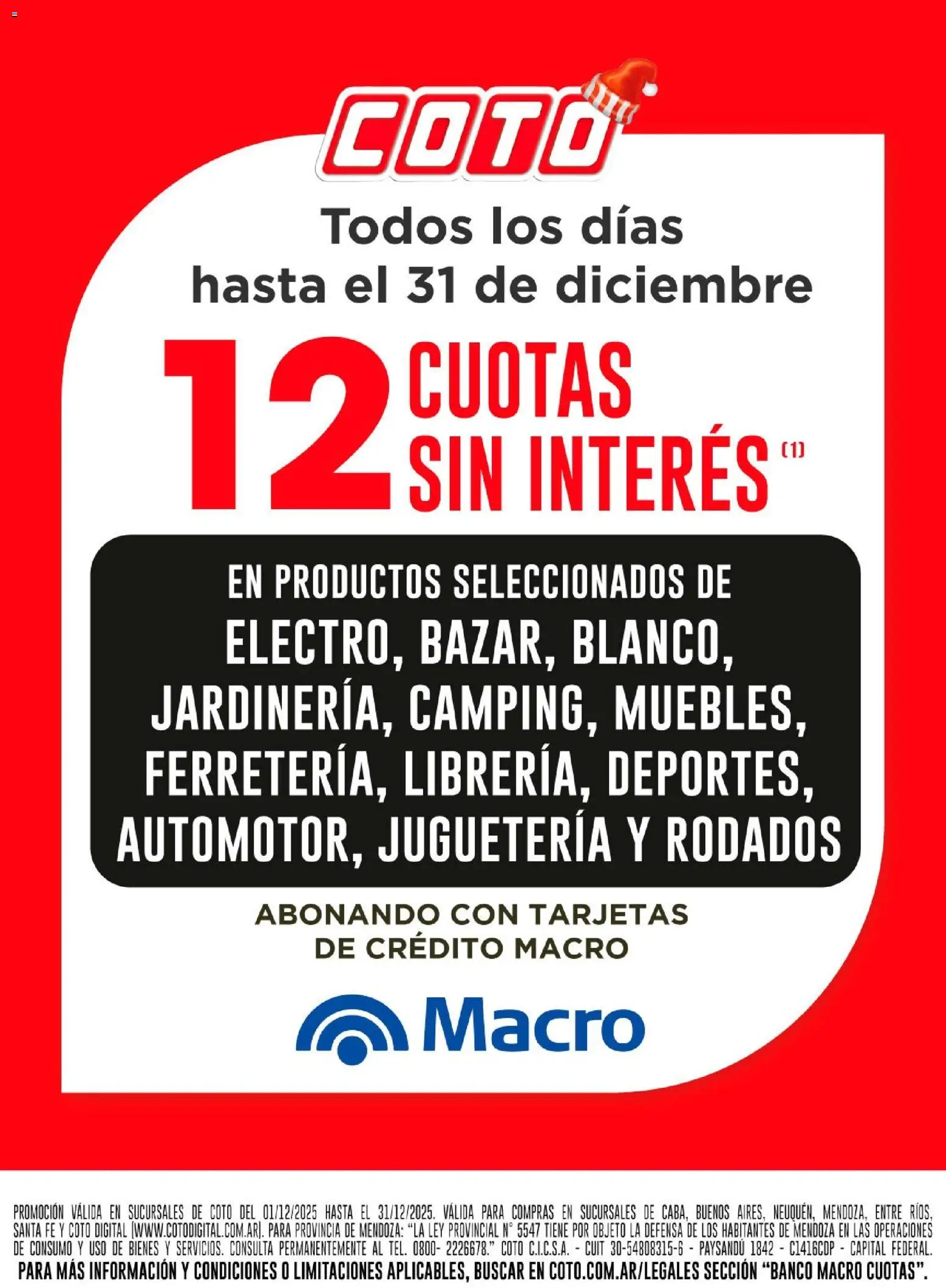 Coto - Banco Macro │ válido desde el 01.12.2025 | Página: 1
