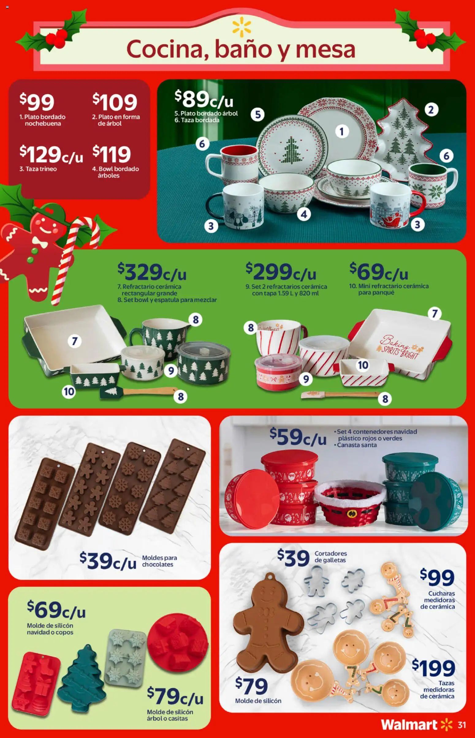 Nuevas ofertas de Walmart válidas en toda la República Mexicana desde el 21.10.2025. ¡Encuentra las mejores ofertas en Walmart catálogo Navidad! | Página: 31 | Productos: Taza, Bowl, Molde, Baño