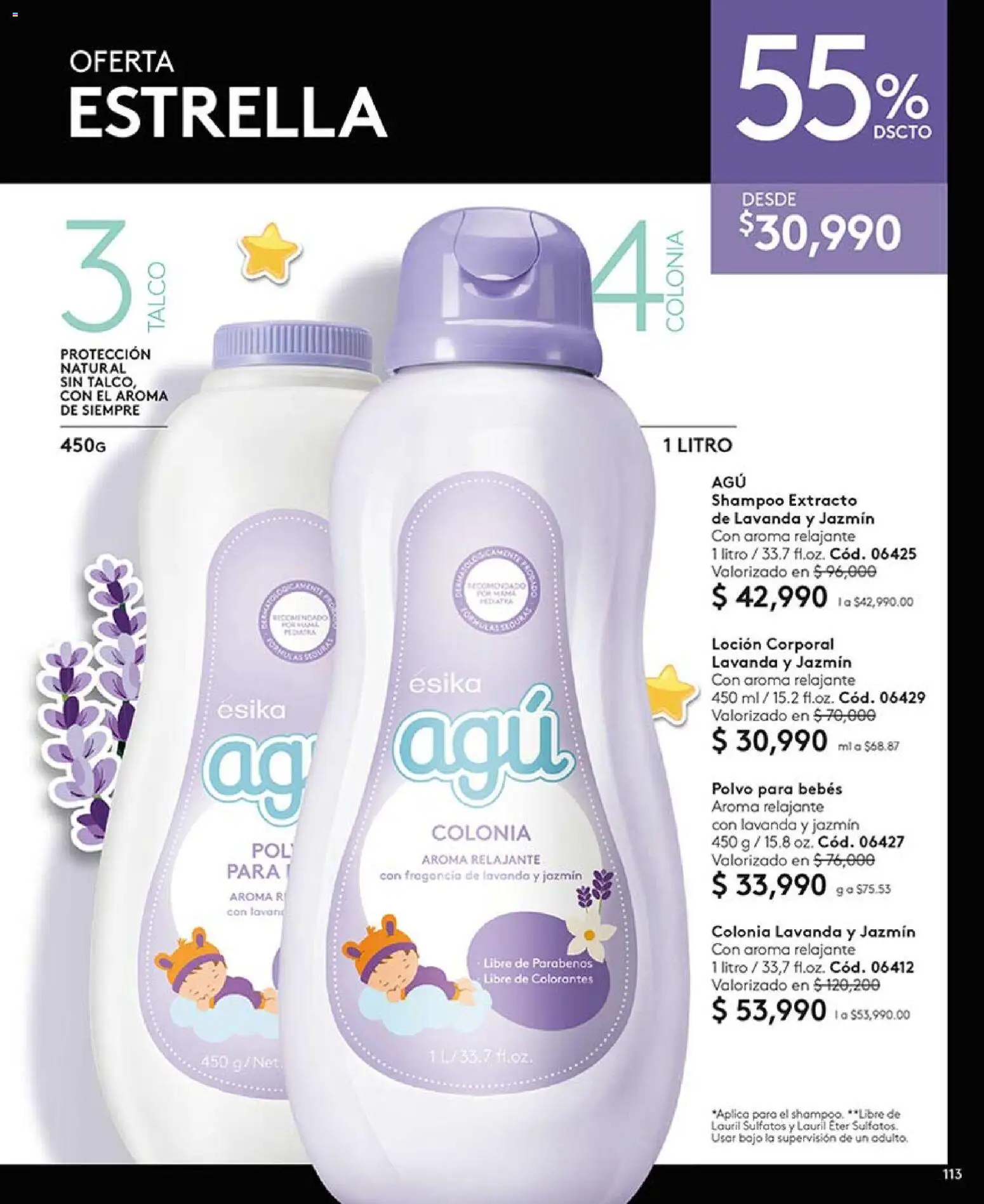 Ésika revista - valida desde el 03.04.2026 | Página: 113 | Productos: Shampoo, Loción, Fragancia, Polvo