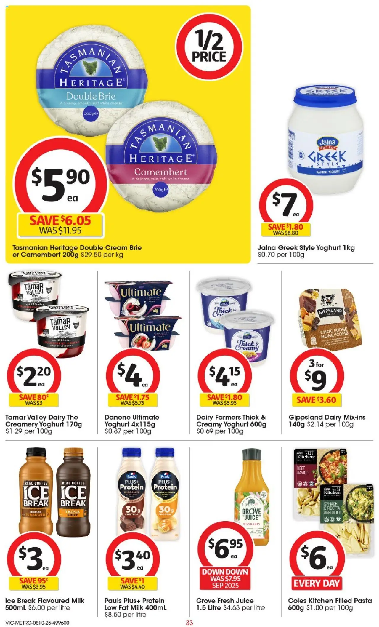 Coles catalogue - valid from 08.10.2025 | Page: 33 | Products: Honey, Strawberries, Cream, Spinach