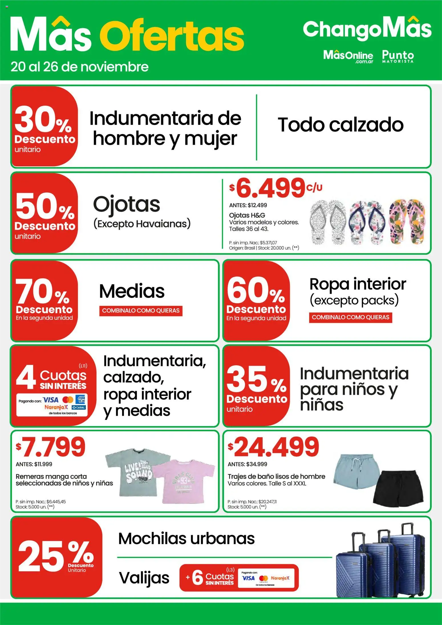 Changomas ofertas │ válido desde el 20.11.2025 | Página: 14 | Productos: Ojotas, Ropa, Ropa interior, Medias