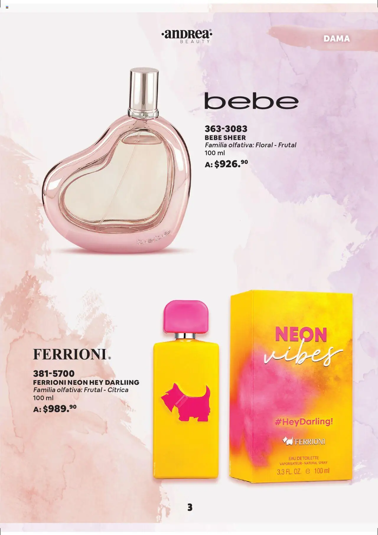 Nuevas ofertas de Andrea válidas en toda la República Mexicana desde el 28.09.2025. ¡Encuentra las mejores ofertas en Andrea - Catálogo Especial de Aromas ! | Página: 3 | Productos: Eau de toilette