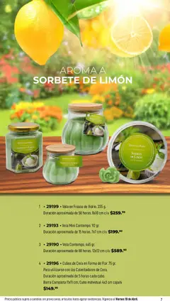 Vista previa de Home Interiors catálogo Magia de las Velas , nuevo folleto de la tienda, válido en México a partir del 31.03.2025 | Página: 7 | Productos: Limón, Cera, Vela, Barra