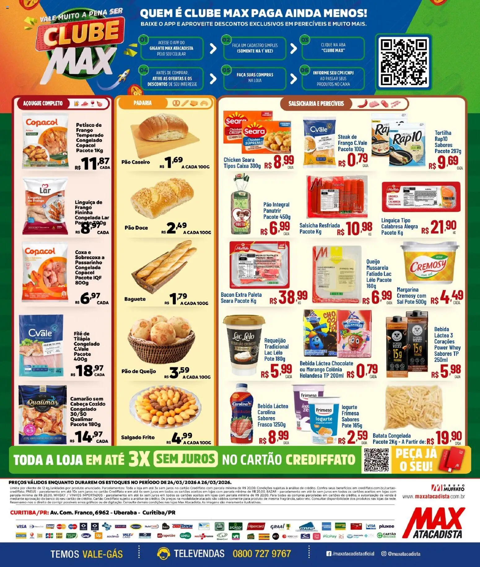 Max Atacadista Folheto - válido de 24.03.2026 | Página: 2 | Produtos: Banco, Faca, Chocolate, Batata
