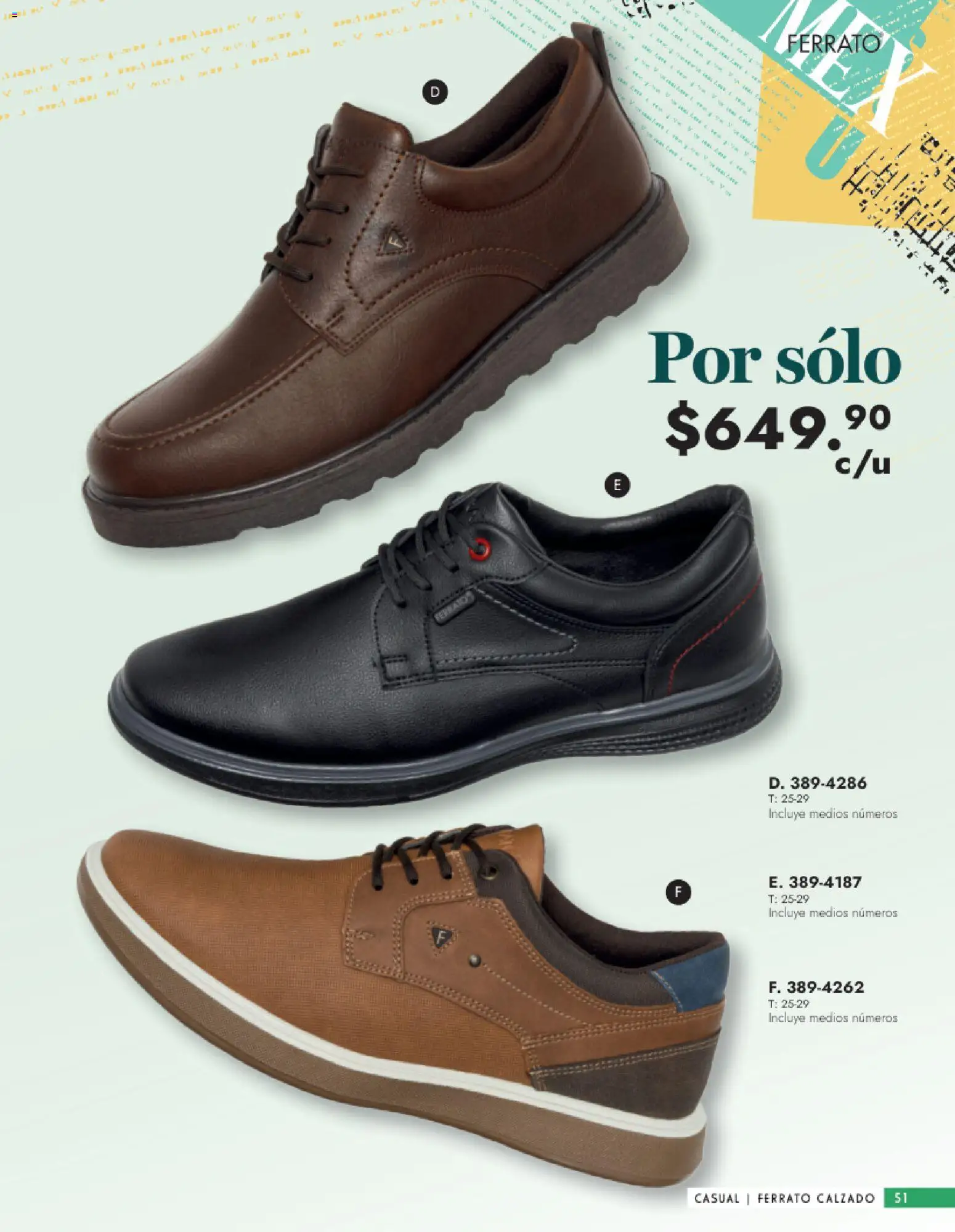 Nuevas ofertas de Andrea válidas en toda la República Mexicana desde el 25.01.2026. ¡Encuentra las mejores ofertas en Andrea catálogo Calzado Caballero! | Página: 51