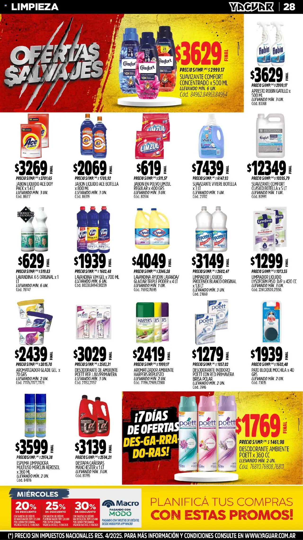 Yaguar - Misiones │ válido desde el 04.08.2025 | Página: 29 | Productos: Aromatizador, Desodorante, Suavizante, Limpiador