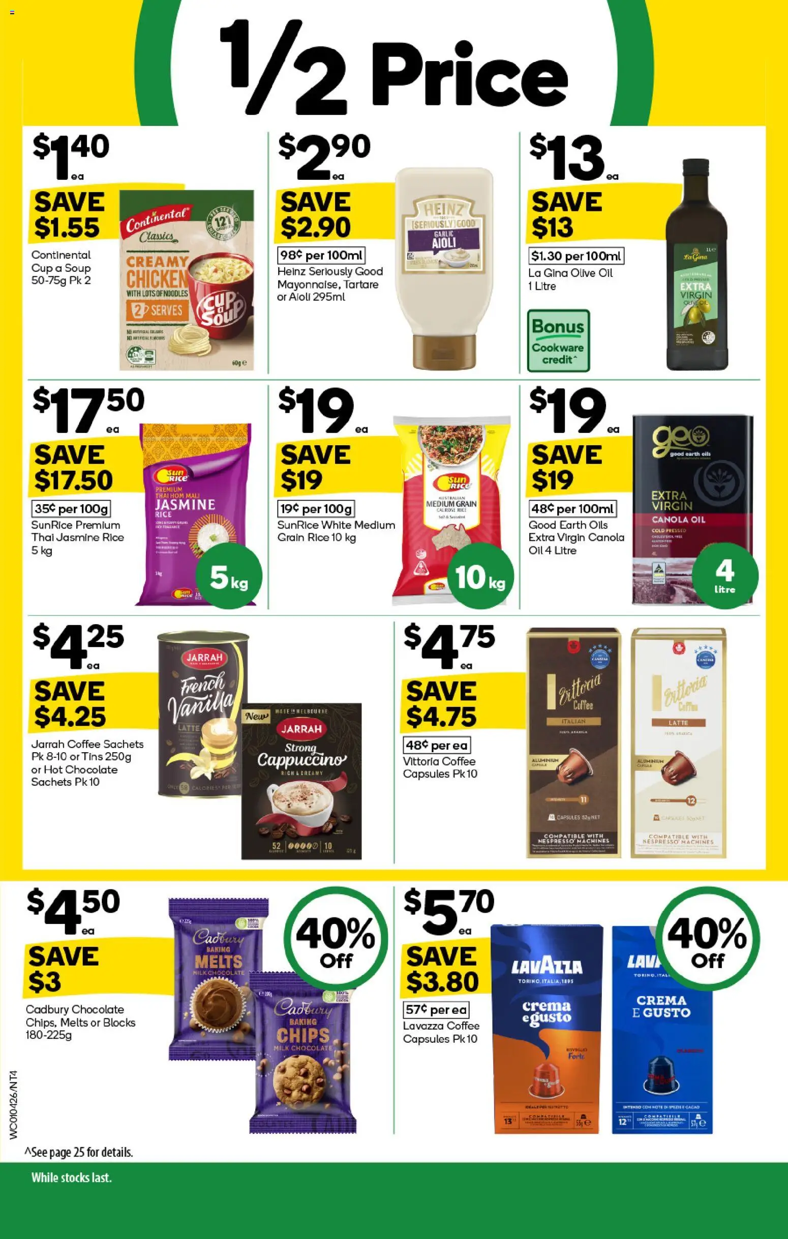 Woolworths catalogue - valid from 01.04.2026 | Page: 4 | Products: Milk, Rice, Noodles, Soup