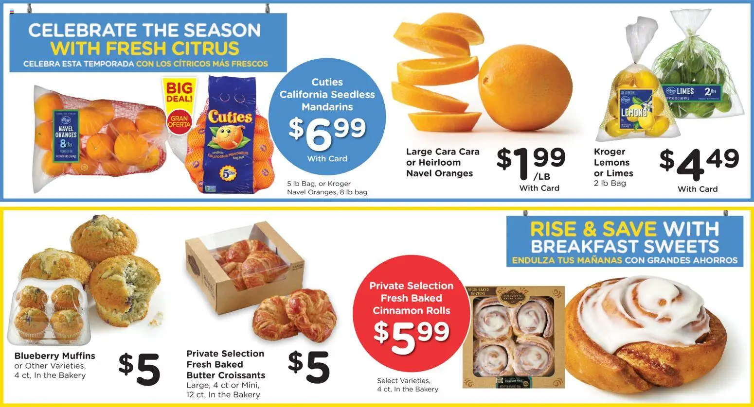 Ralphs Weekly Ad - valid from 08.04.2026 | Page: 8 | Products: Butter, Oranges, Croissants, Bag