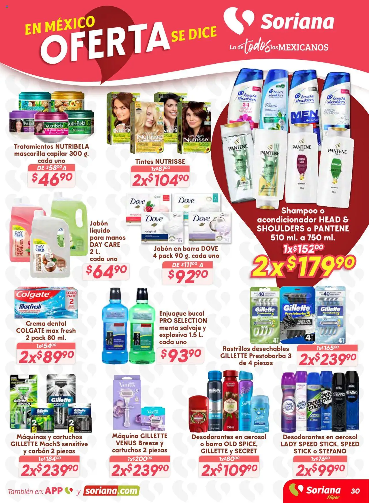 Nuevas ofertas de Soriana válidas en toda la República Mexicana desde el 16.10.2025. ¡Encuentra las mejores ofertas en Soriana - Preciazazaso Híper: Frontera BCN, Son! | Página: 30 | Productos: Enjuague bucal, Crema, Mascarilla, Acondicionador