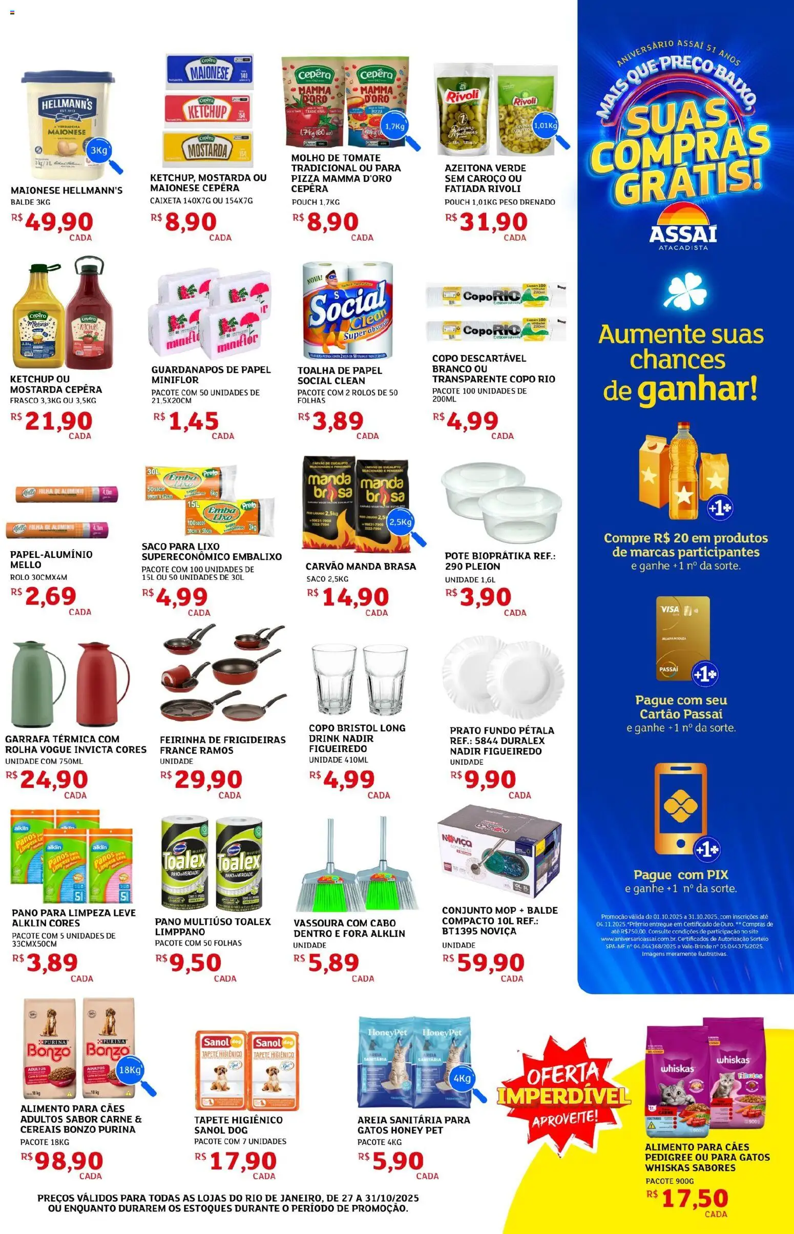 Assaí Atacadista Folheto - válido de 27.10.2025 | Página: 7 | Produtos: Areia, Maionese, Vassoura, Balde