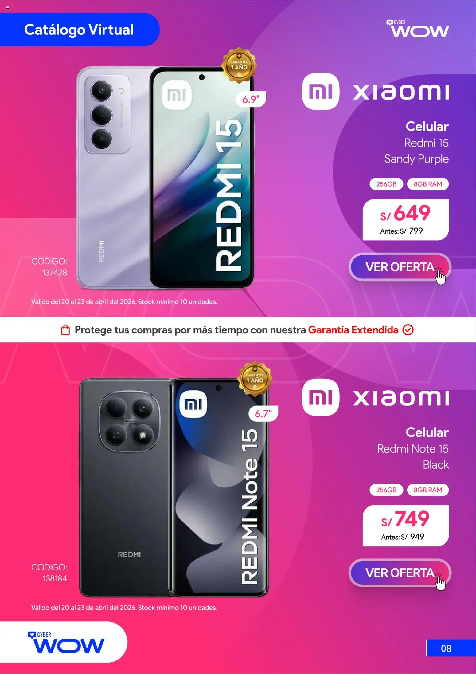 Catálogo Hiraoka válido desde 20.04.2026 | Página: 9 | Productos: Celular