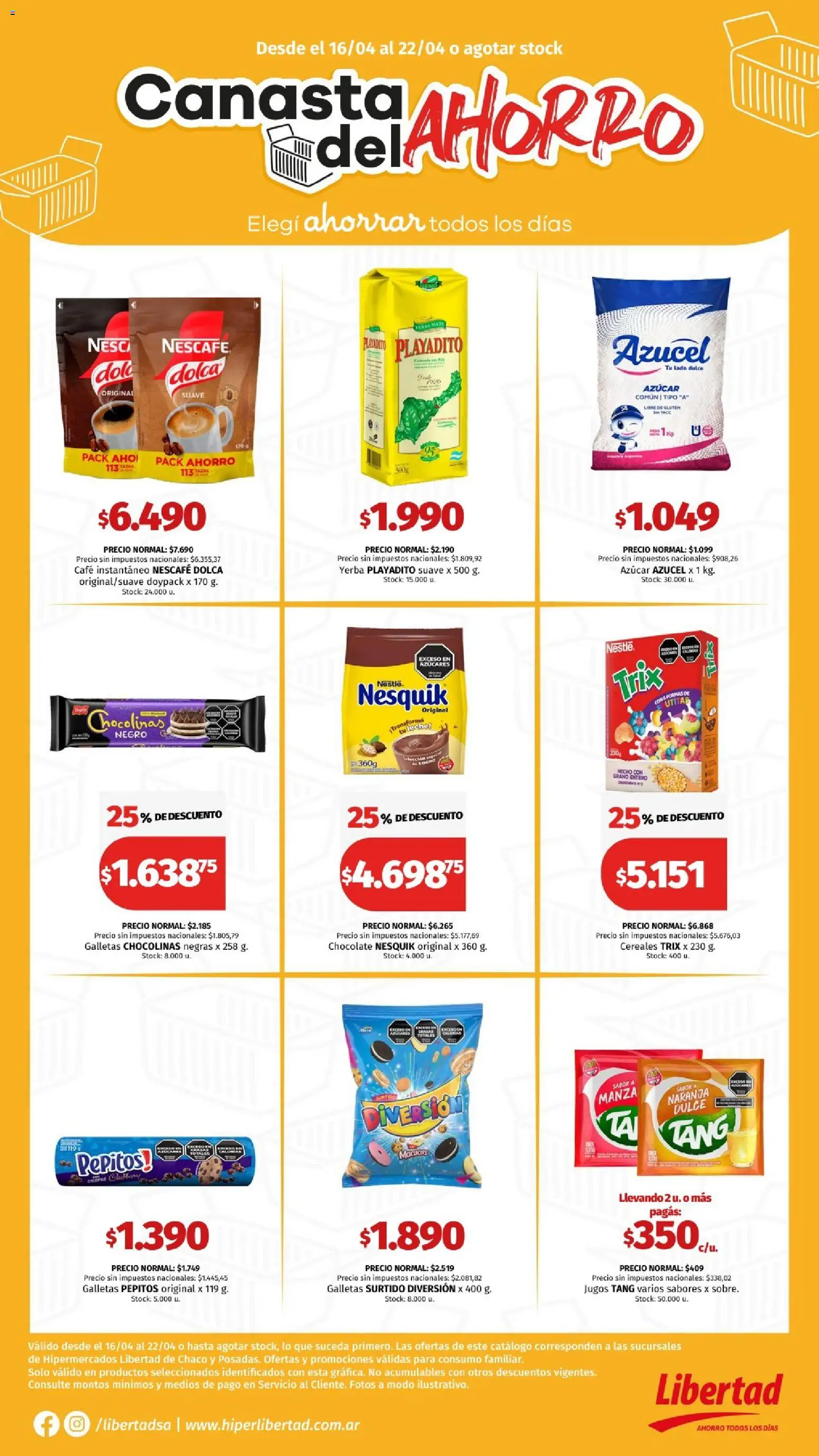 Hipermercado Libertad - CANASTA │ válido desde el 16.04.2026 | Página: 5 | Productos: Azucar, Yerba, Café, Canasta