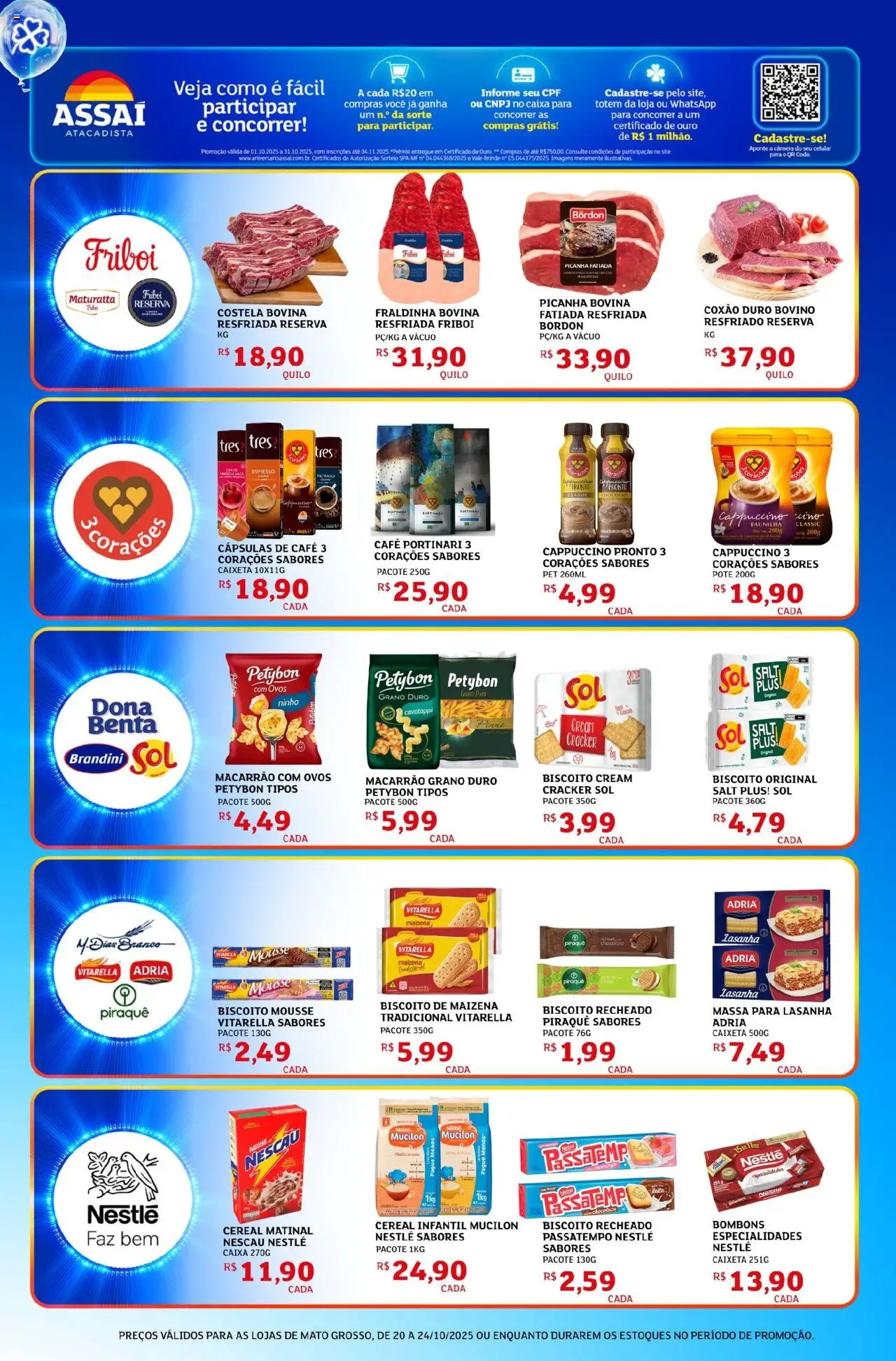 Assaí Atacadista Folheto - válido de 20.10.2025 | Página: 3 | Produtos: Biscoito, Fraldinha, Chocolate, Câmera