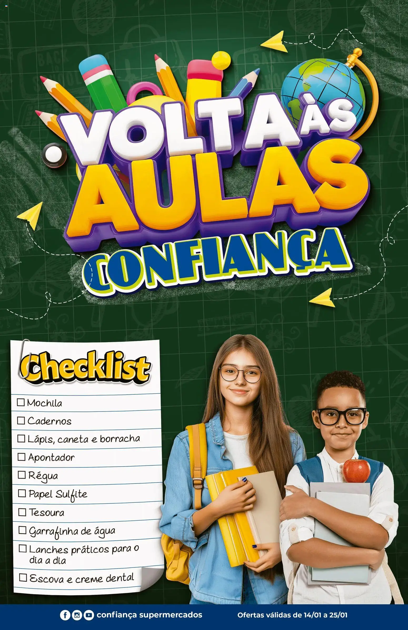 Confiança Folheto - válido de 14.01.2026 | Página: 2 | Produtos: Escova, Borracha, Régua, Mochila