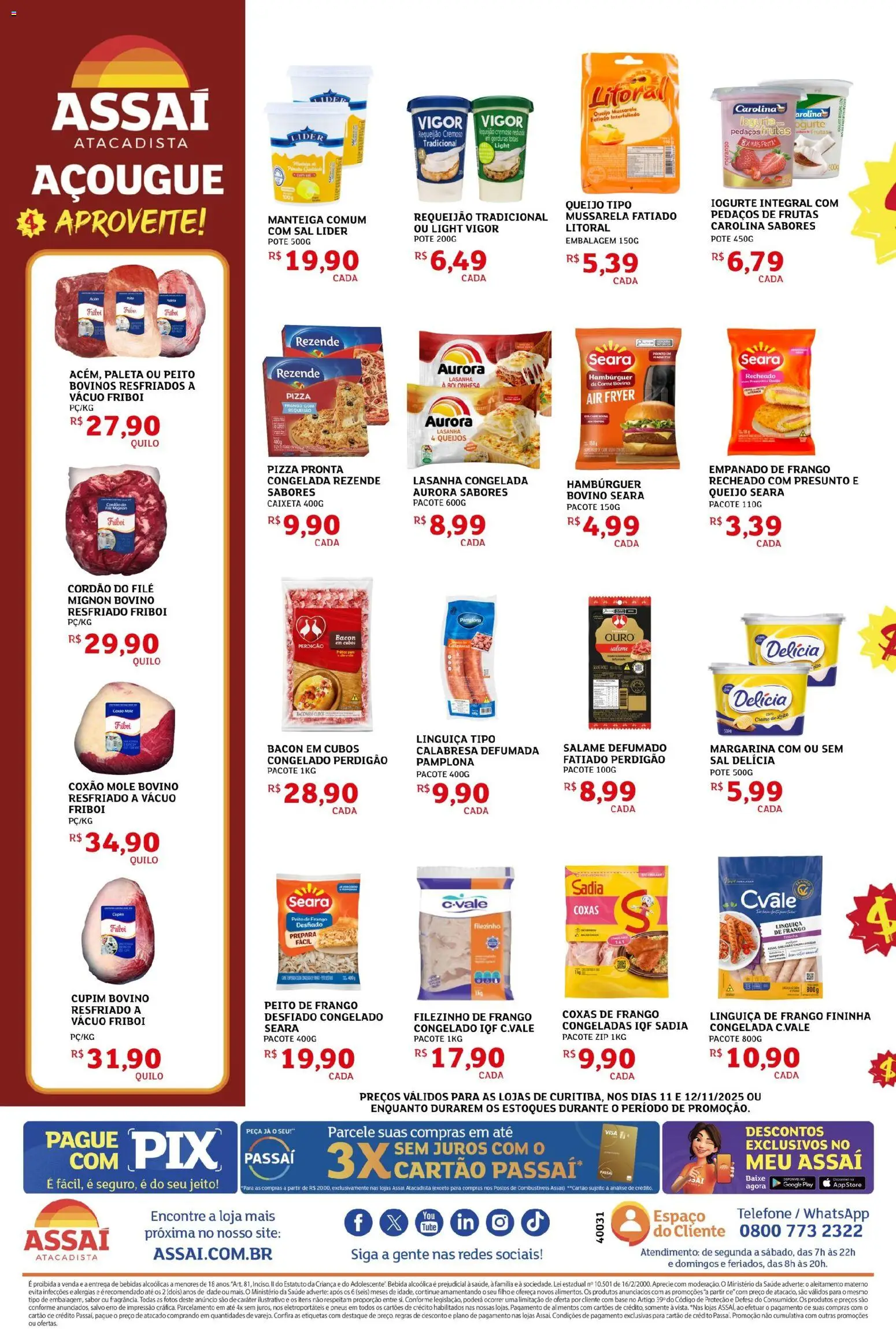 Assaí Atacadista Folheto - válido de 11.11.2025 | Página: 2 | Produtos: Air fryer, Queijo, Pneus, Margarina