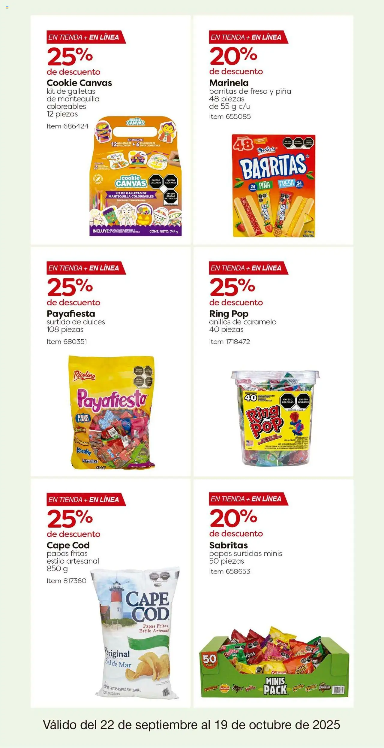Nuevas ofertas de Costco válidas en toda la República Mexicana desde el 22.09.2025. ¡Encuentra las mejores ofertas en Costco - Catálogo! | Página: 23 | Productos: Sal, Piña, Papas fritas, Galletas