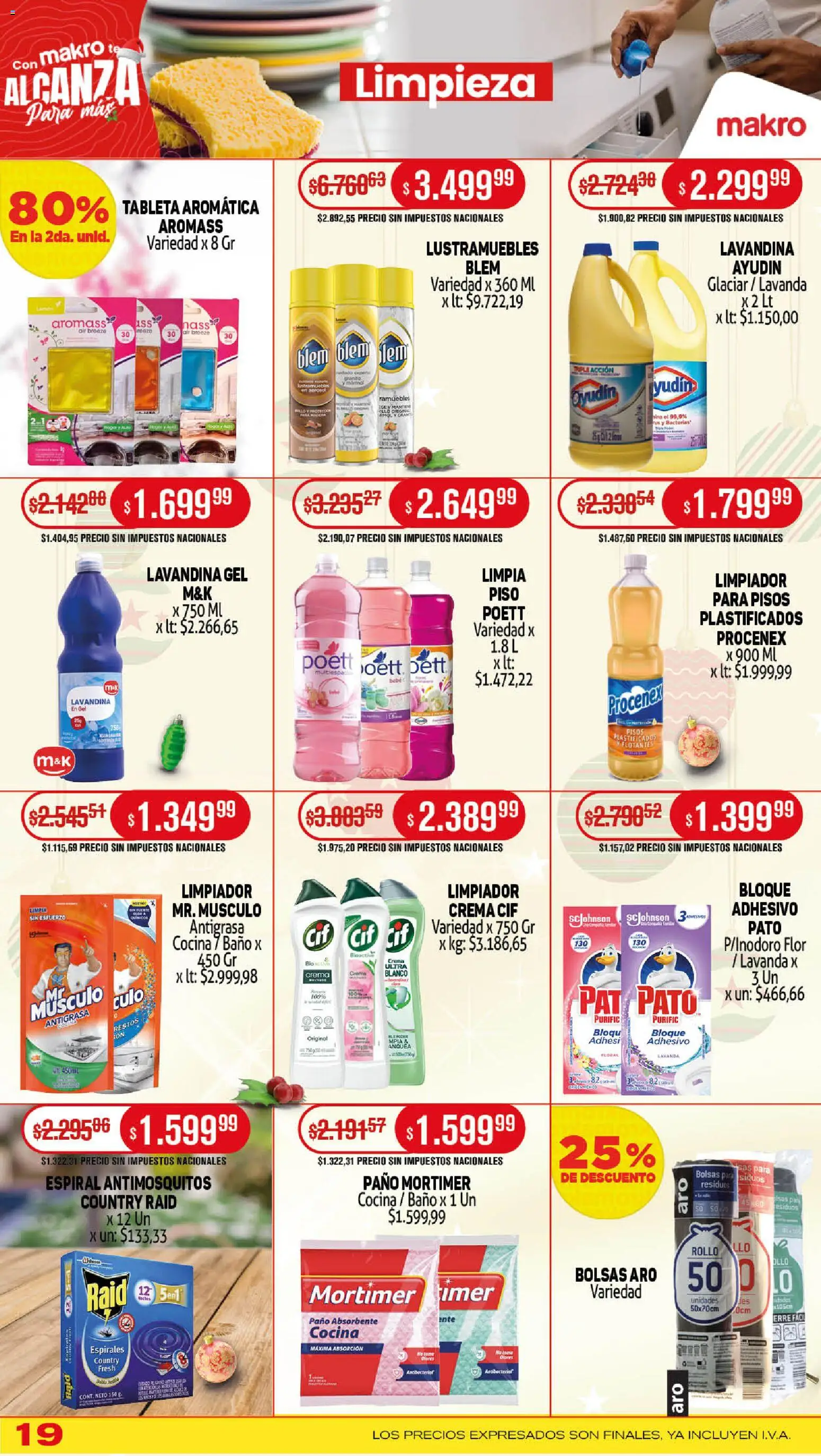 Makro ofertas │ válido desde el 11.12.2025 | Página: 19 | Productos: Baño, Té, Limpiador, Crema