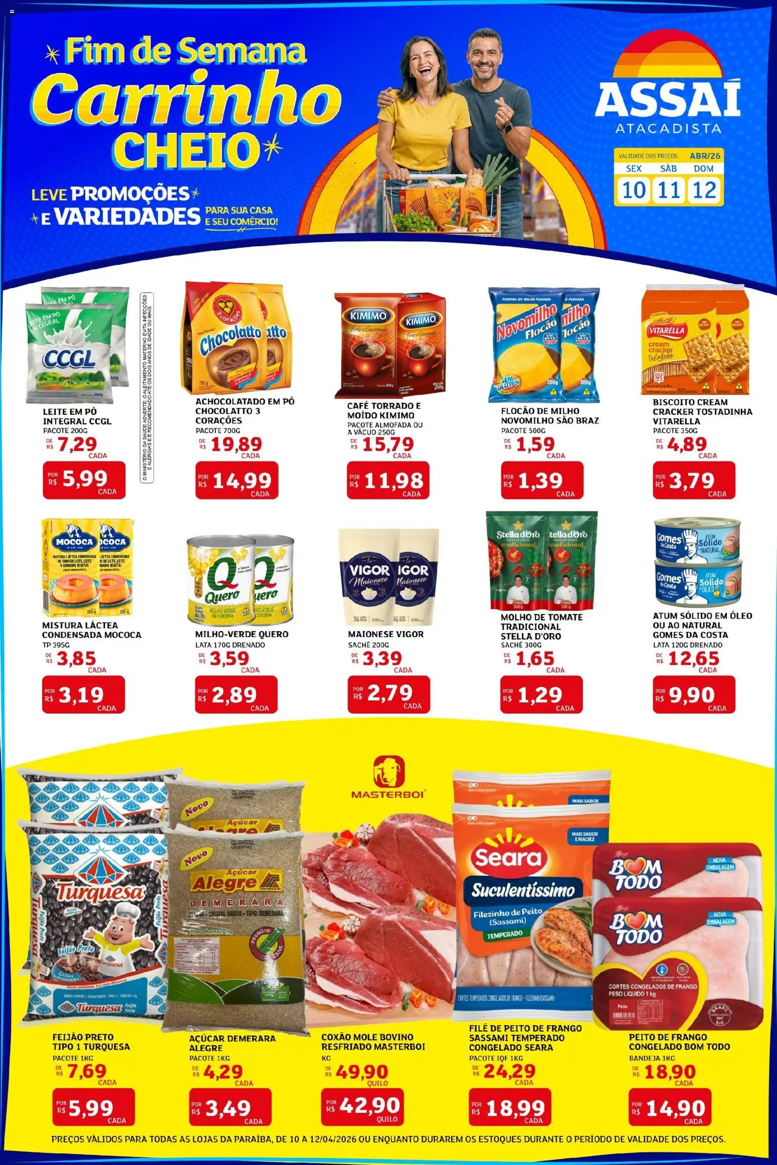 Assaí Atacadista Folheto - válido de 10.04.2026 | Página: 1 | Produtos: Carrinho, Bandeja, Frango, Peito de frango