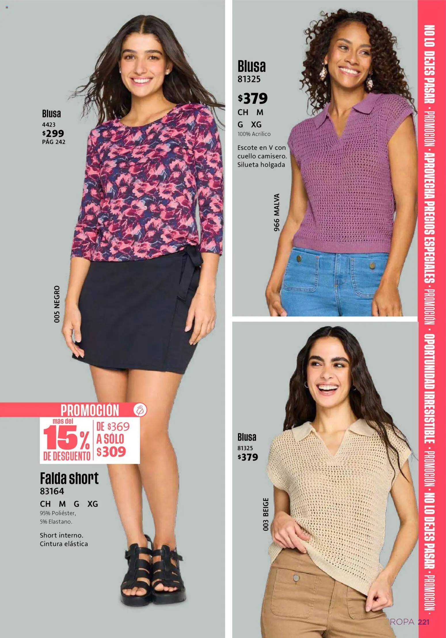 Nuevas ofertas de Ilusión válidas en toda la República Mexicana desde el 01.05.2026. ¡Encuentra las mejores ofertas en Ilusión catálogo Verano! | Página: 223 | Productos: Blusa, Ropa, Falda, Short