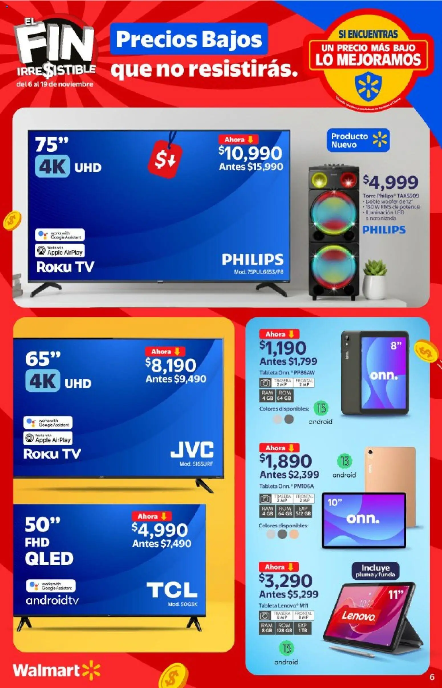 Nuevas ofertas de Walmart válidas en toda la República Mexicana desde el 06.11.2025. ¡Encuentra las mejores ofertas en Walmart Buen Fin ! | Página: 6 | Productos: Funda, Tableta